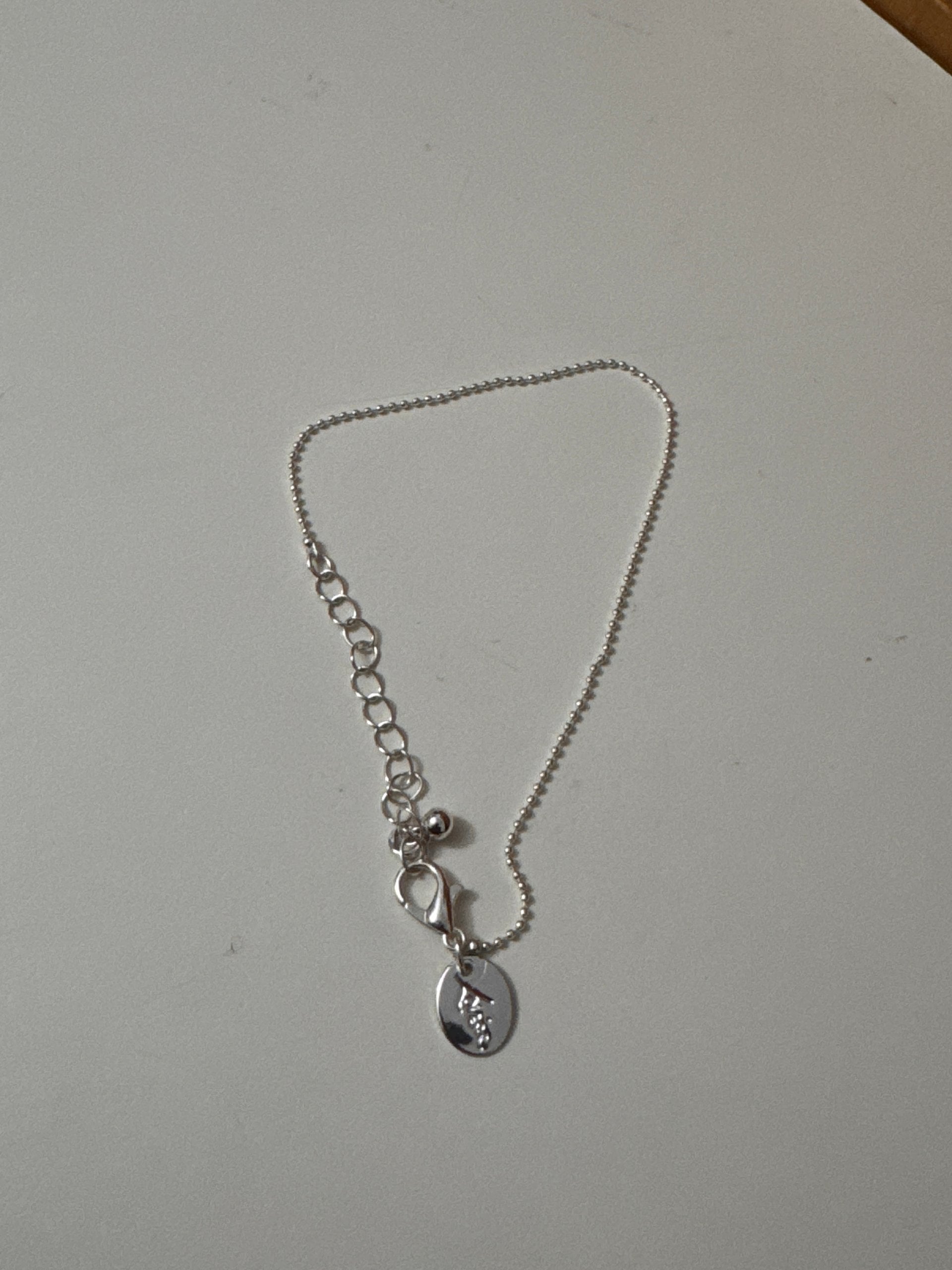 Silver Women's Chain Bracelet with Oval Pendant Adjustable 12 cm Jewel-Ja-8 image 3