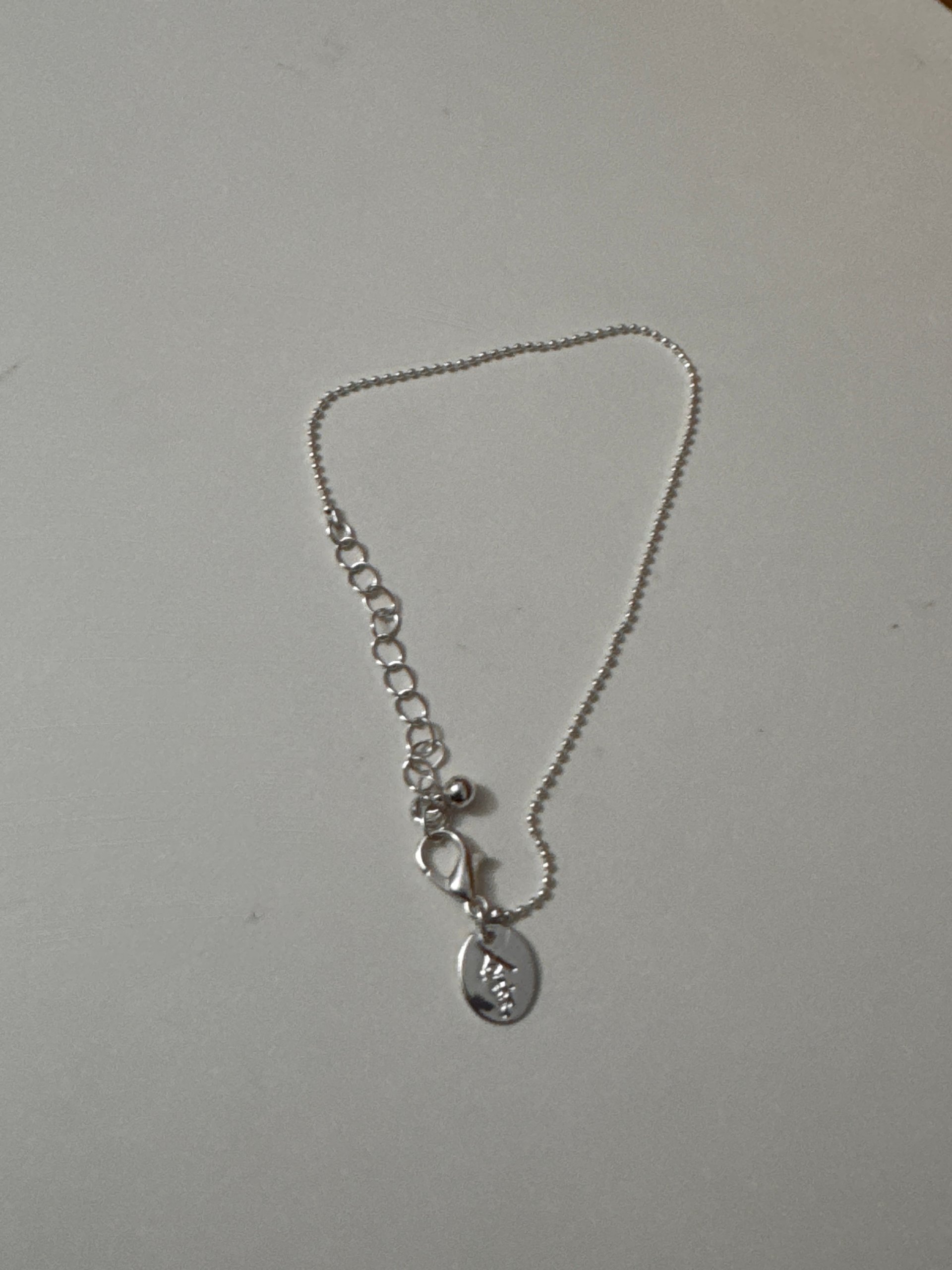 Silver Women's Chain Bracelet with Oval Pendant Adjustable 12 cm Jewel-Ja-8 image 4