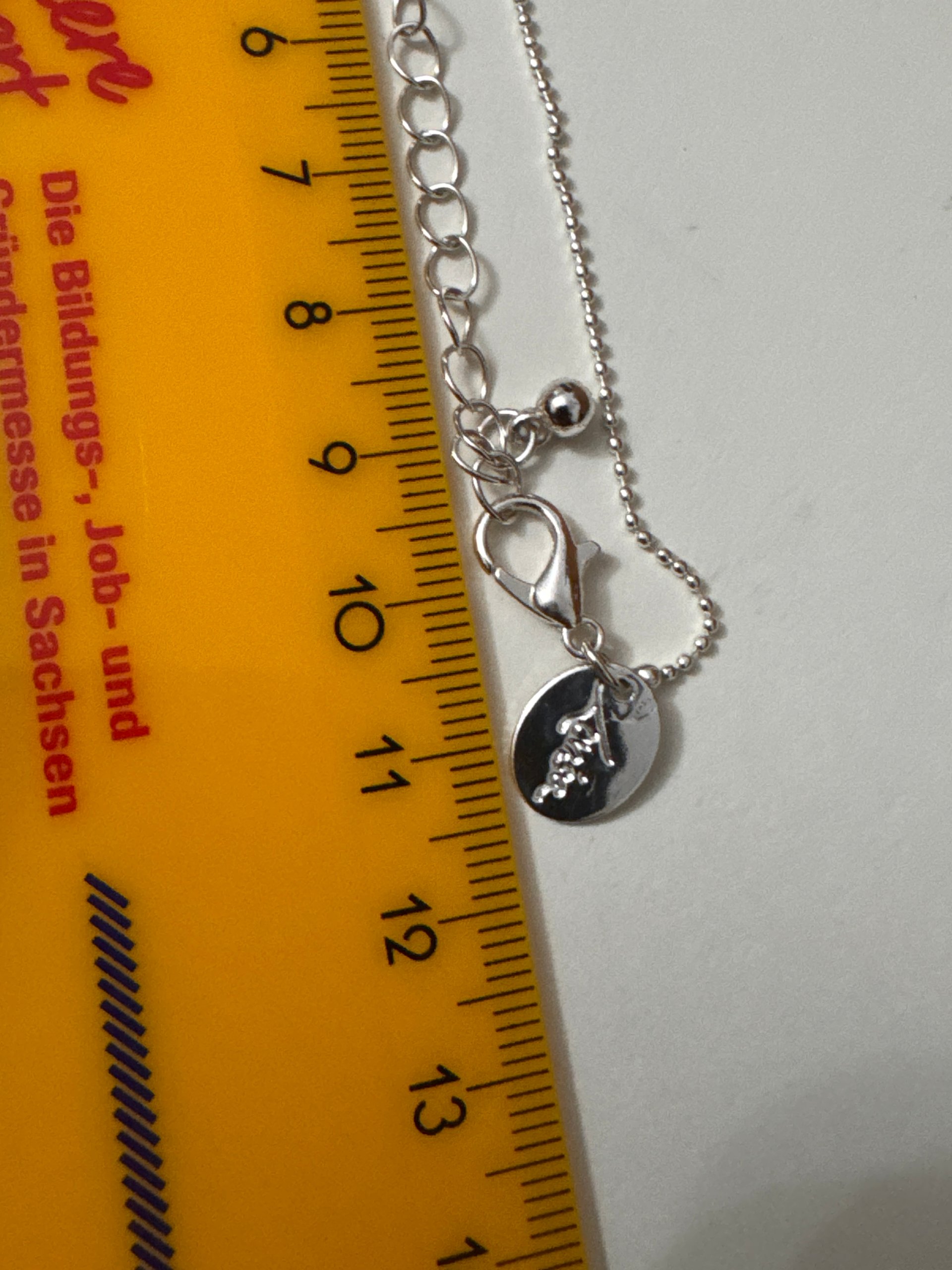 Silver Women's Chain Bracelet with Oval Pendant Adjustable 12 cm Jewel-Ja-8 image 5