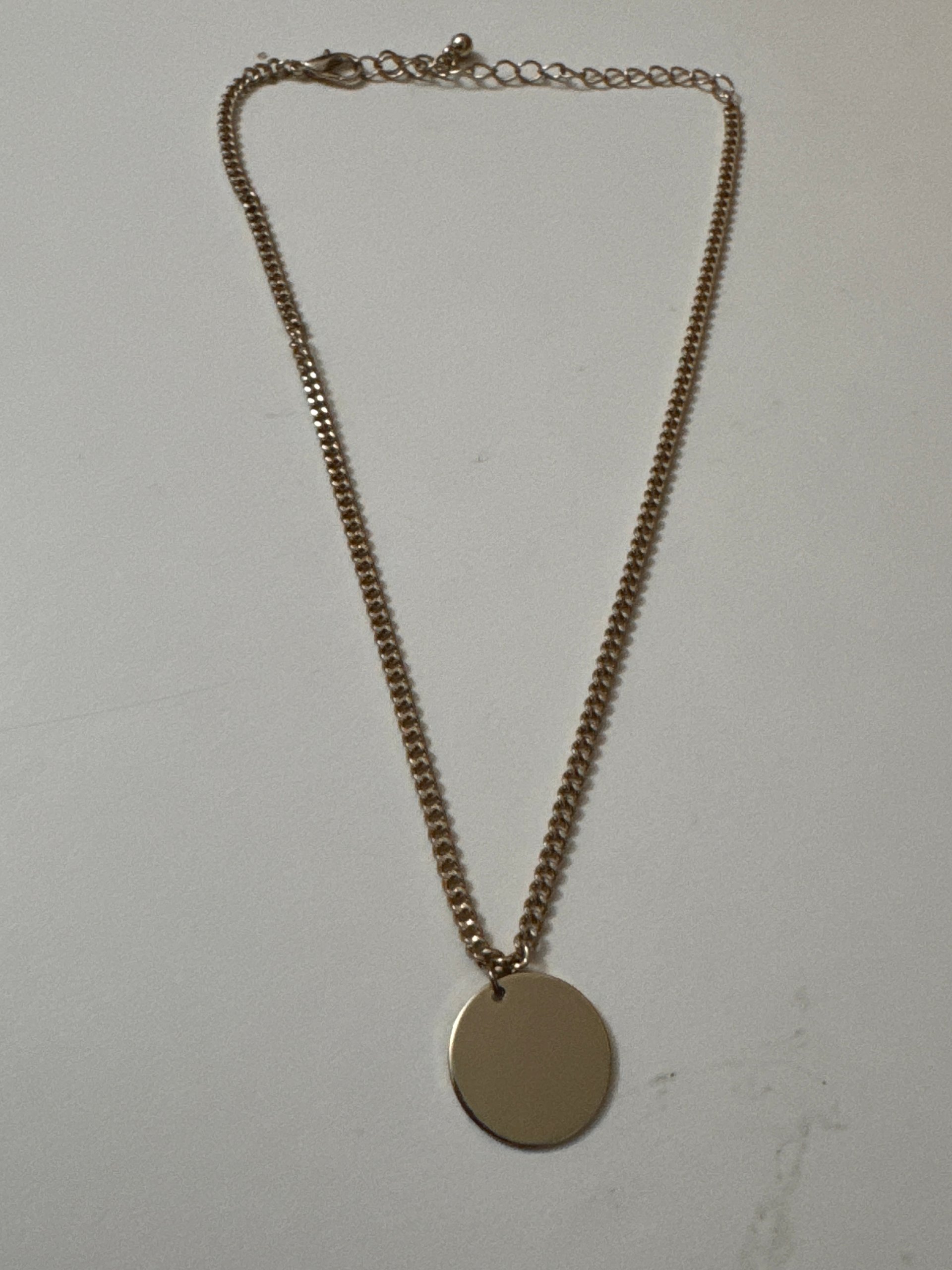 Gold Round Pendant Chain Necklace Unisex Jewel-Ja-8 image 5