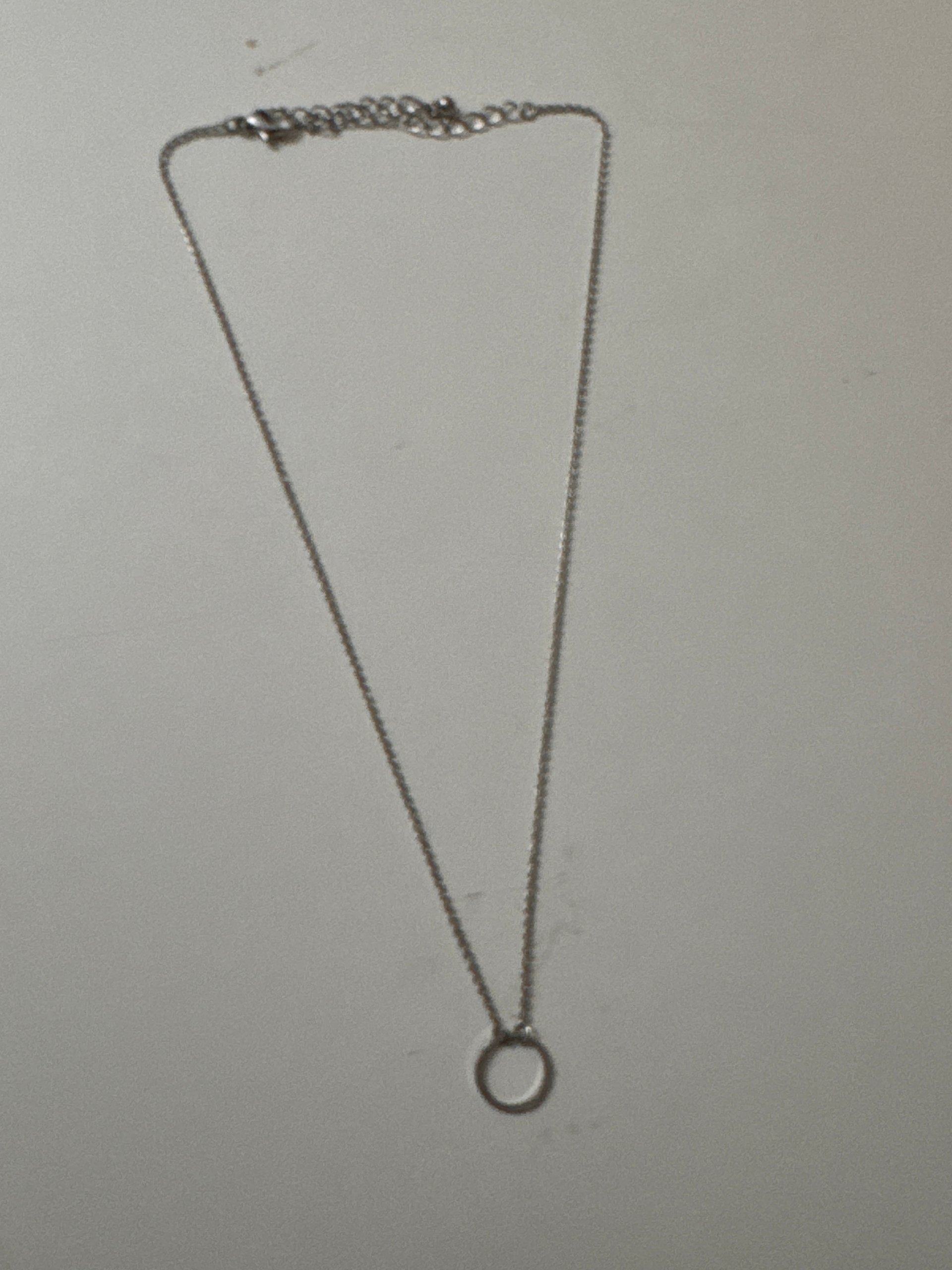 Silver Circular Pendant Necklace Chain Unisex 24 cm Jewel-Ja-8 image 2