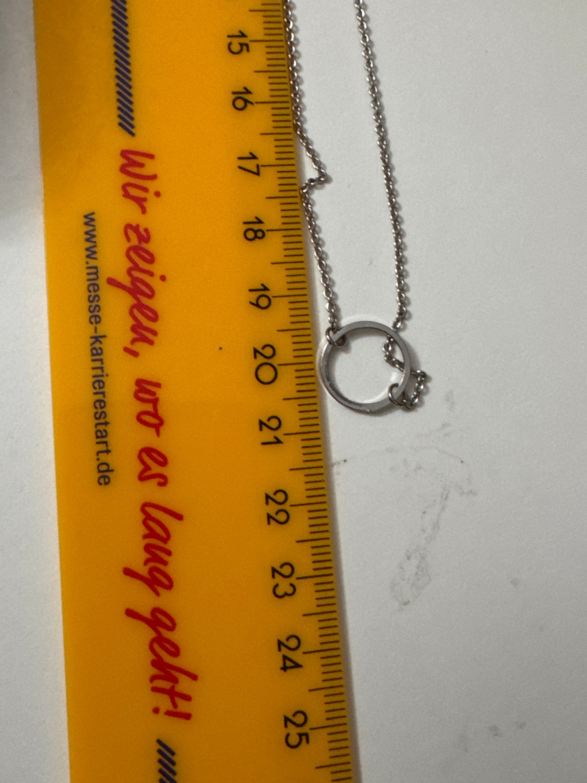 Silver Circular Pendant Necklace Chain Unisex 24 cm Jewel-Ja-8 image 5