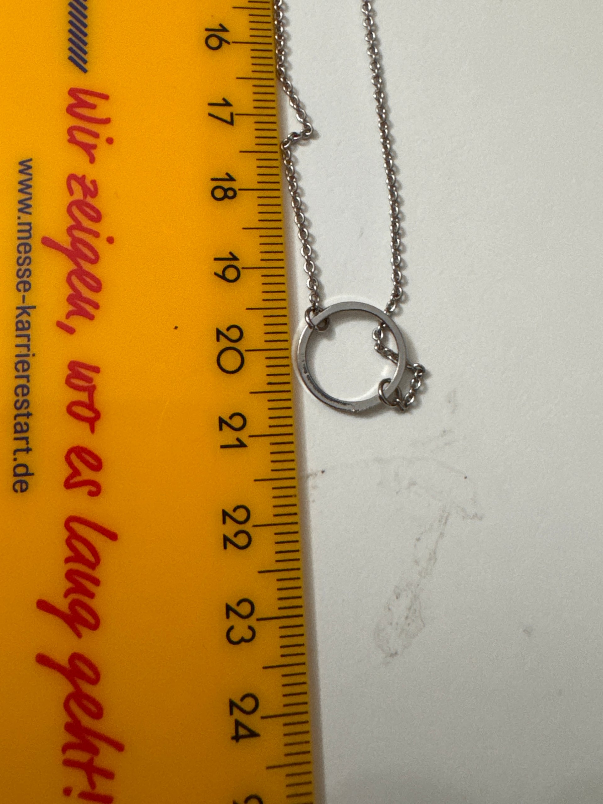 Silver Circular Pendant Necklace Chain Unisex 24 cm Jewel-Ja-8 image 7