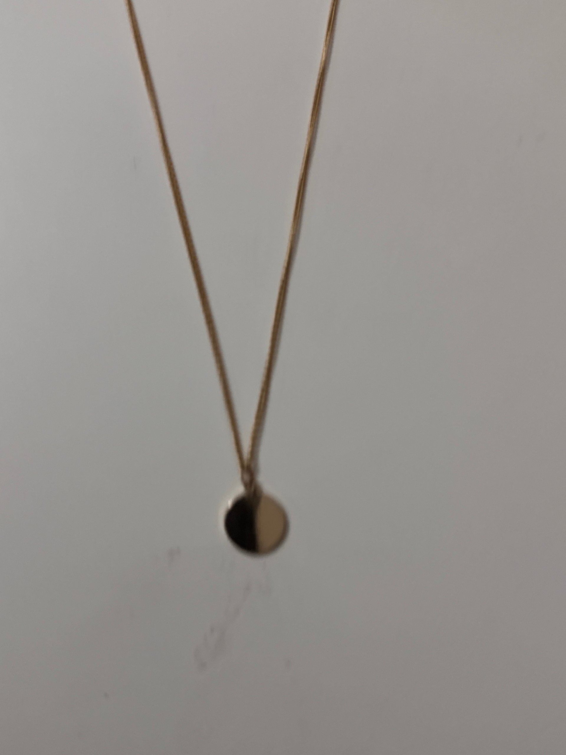 Gold Round Pendant Necklace Unisex Simple Chain Jewel-Ja-8