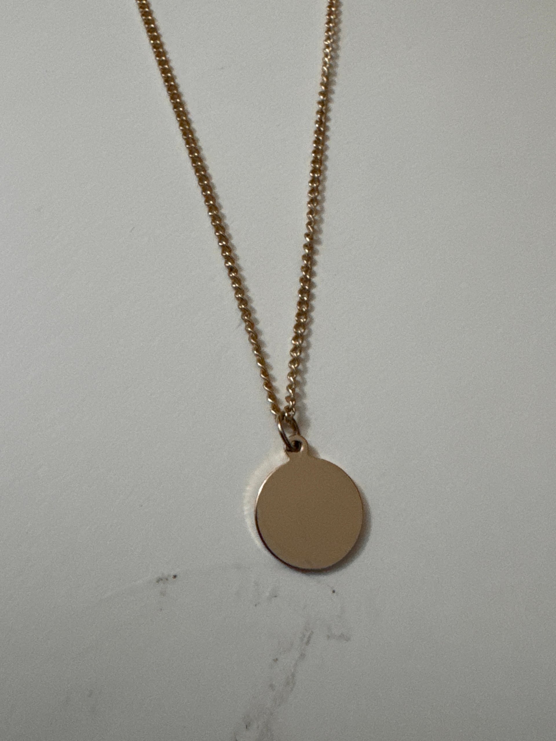 Gold Round Pendant Necklace Unisex Simple Chain Jewel-Ja-8 image 3