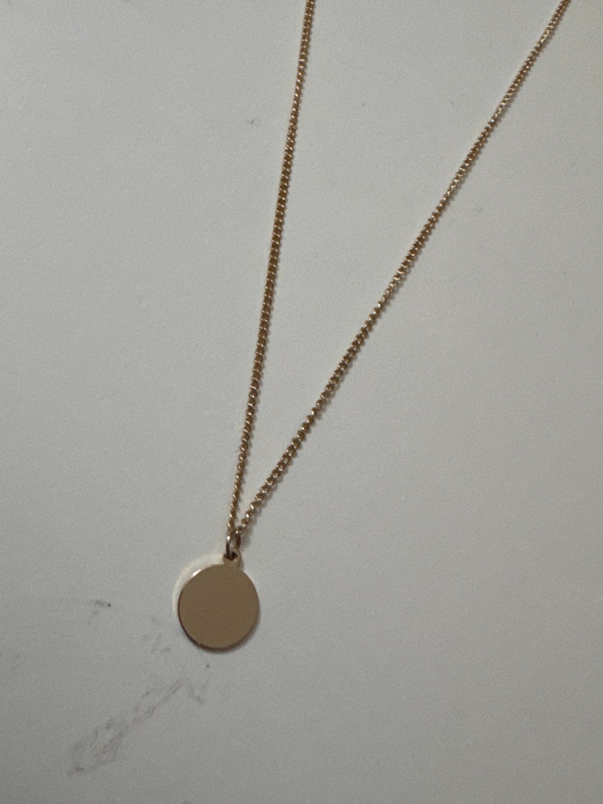 Gold Round Pendant Necklace Unisex Simple Chain Jewel-Ja-8 image 4