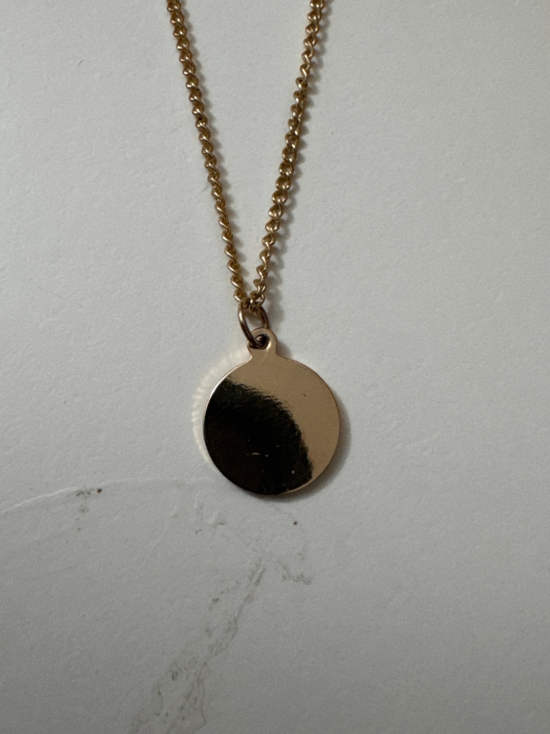 Gold Round Pendant Necklace Unisex Simple Chain Jewel-Ja-8 image 5