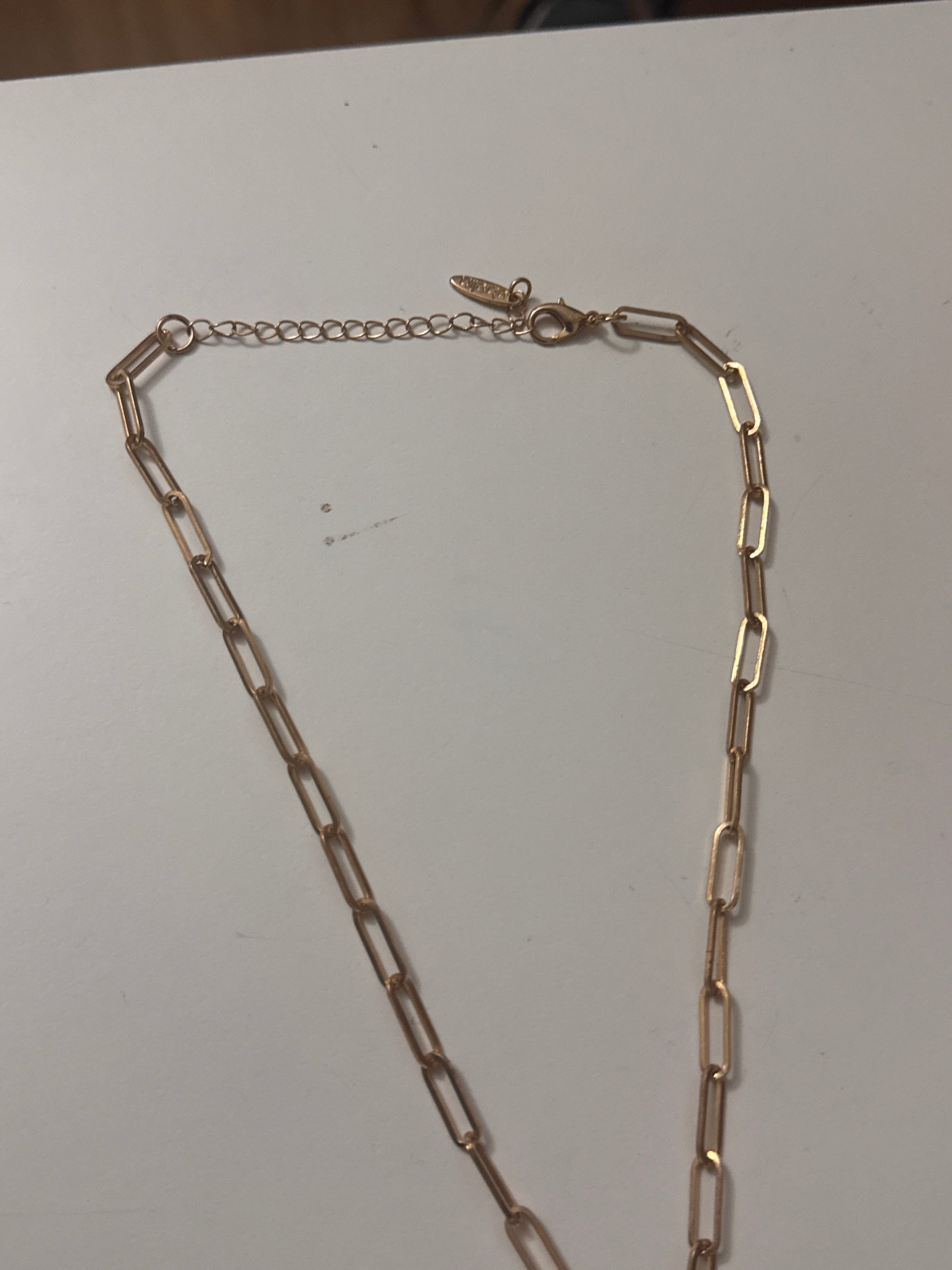 Gold Tone Chain Necklace with White Pearl Pendant Women Jewel-Ja-8 image 4