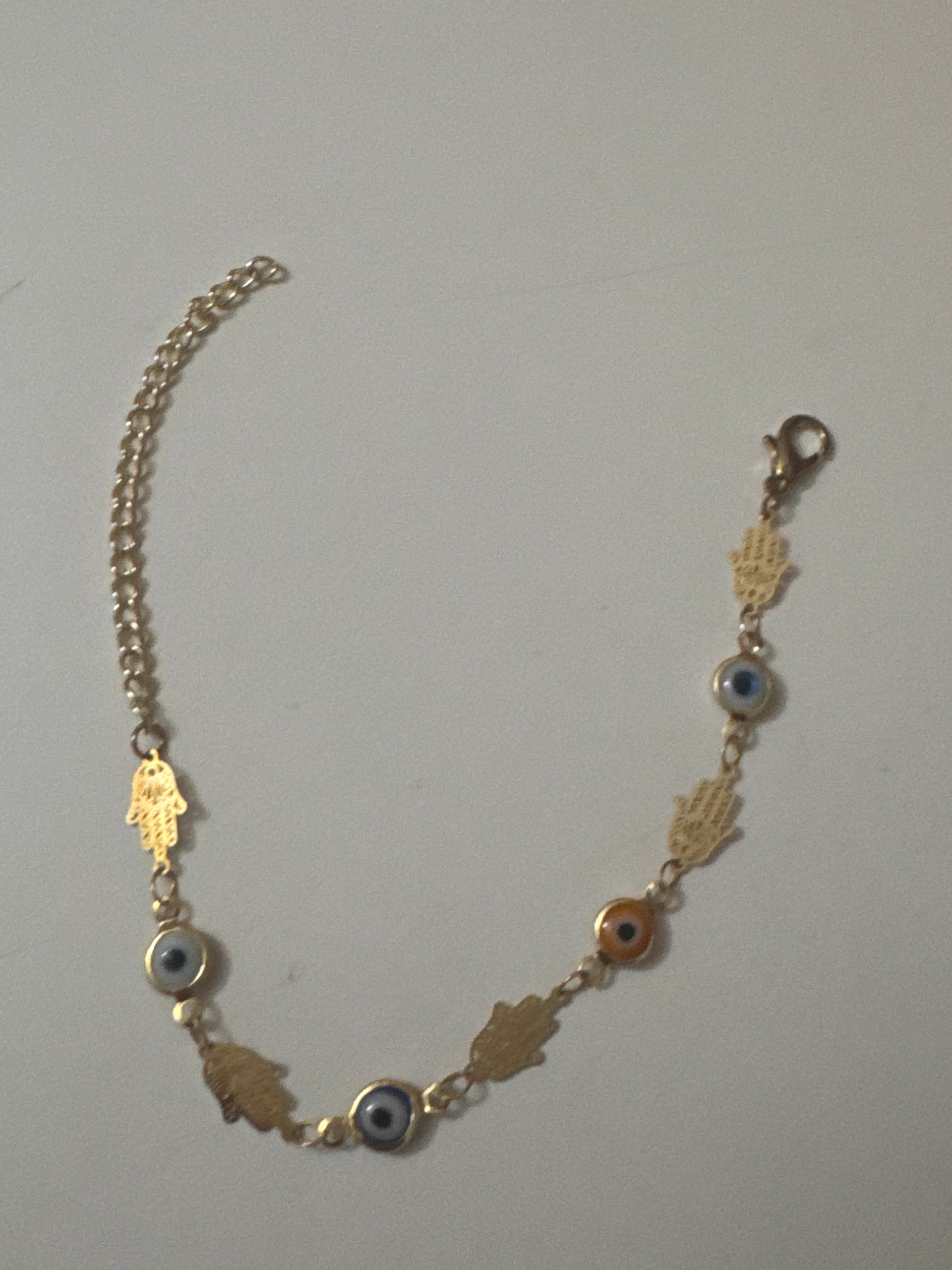 Gold Tone Hamsa & Evil Eye Charm Bracelet Adjustable Jewel-Ja-8 image 6