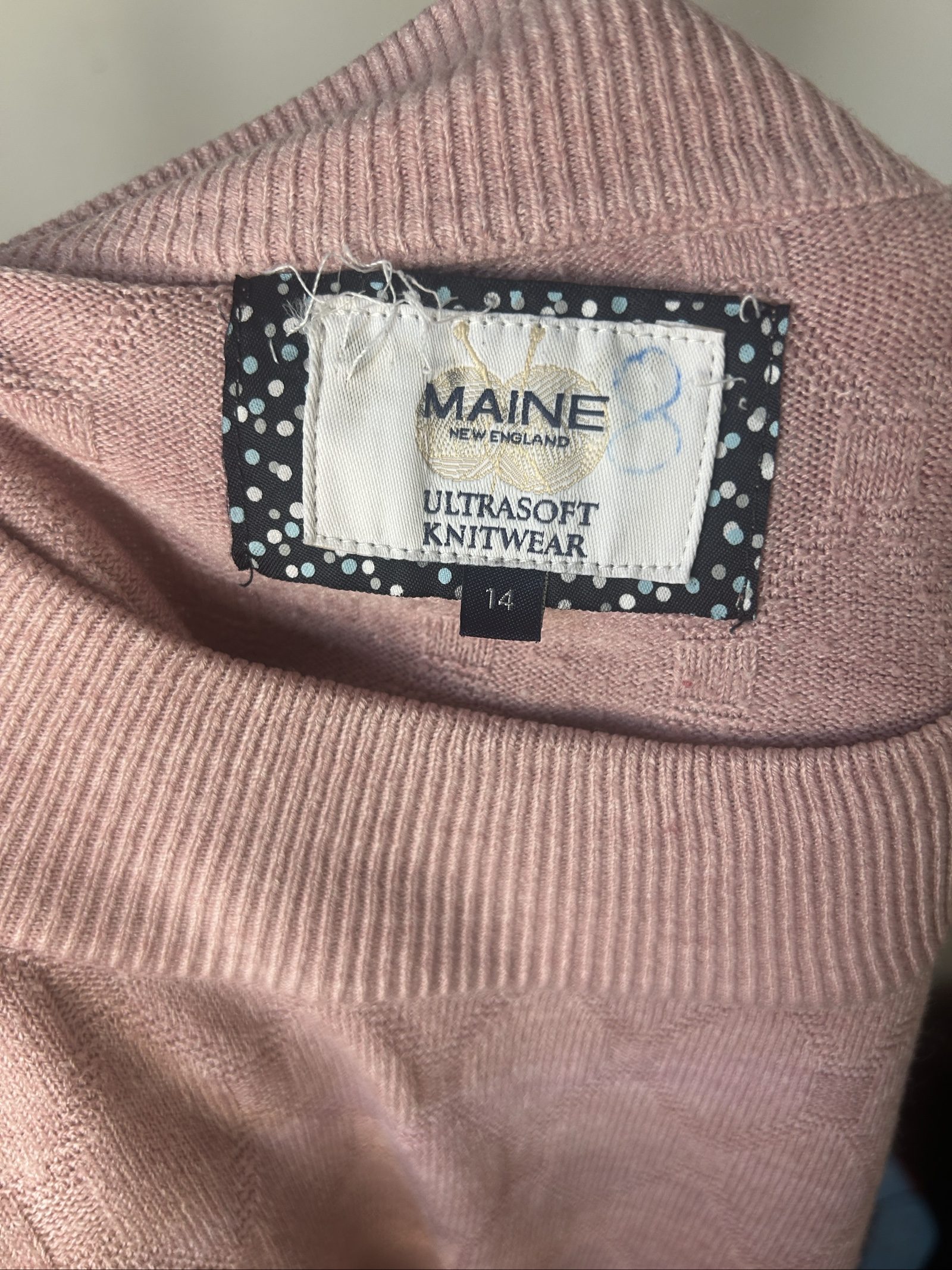 Maine New England Women's Pink Ultrasoft lightwweight Knitwear Jumper Size 14 image 3