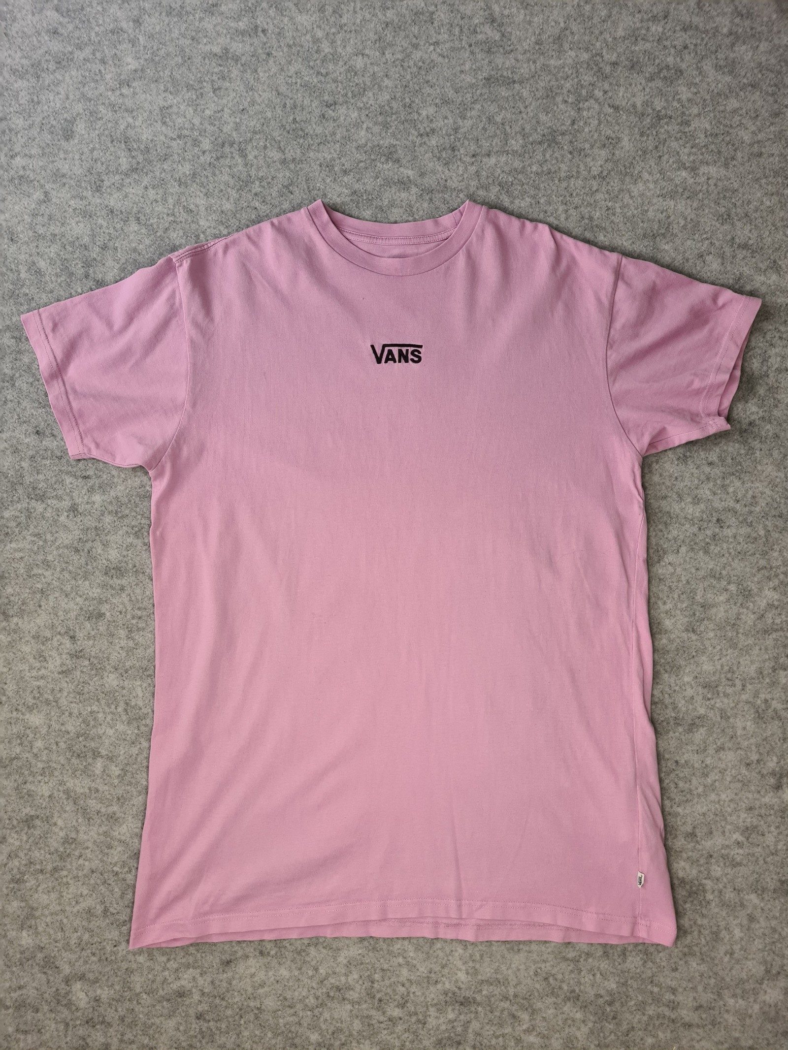 Vans Women's Pink Logo Cotton T-Shirt Large