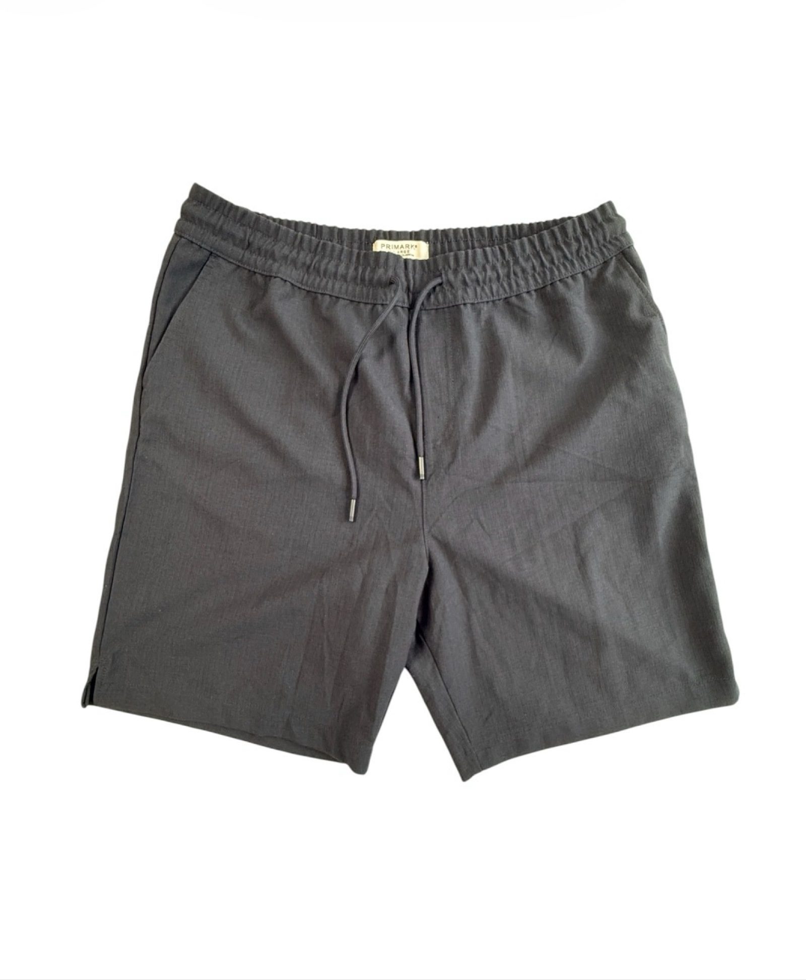 Primark Men’s XL Black Textured Stretch Drawstring Shorts Elastic Waist Pockets