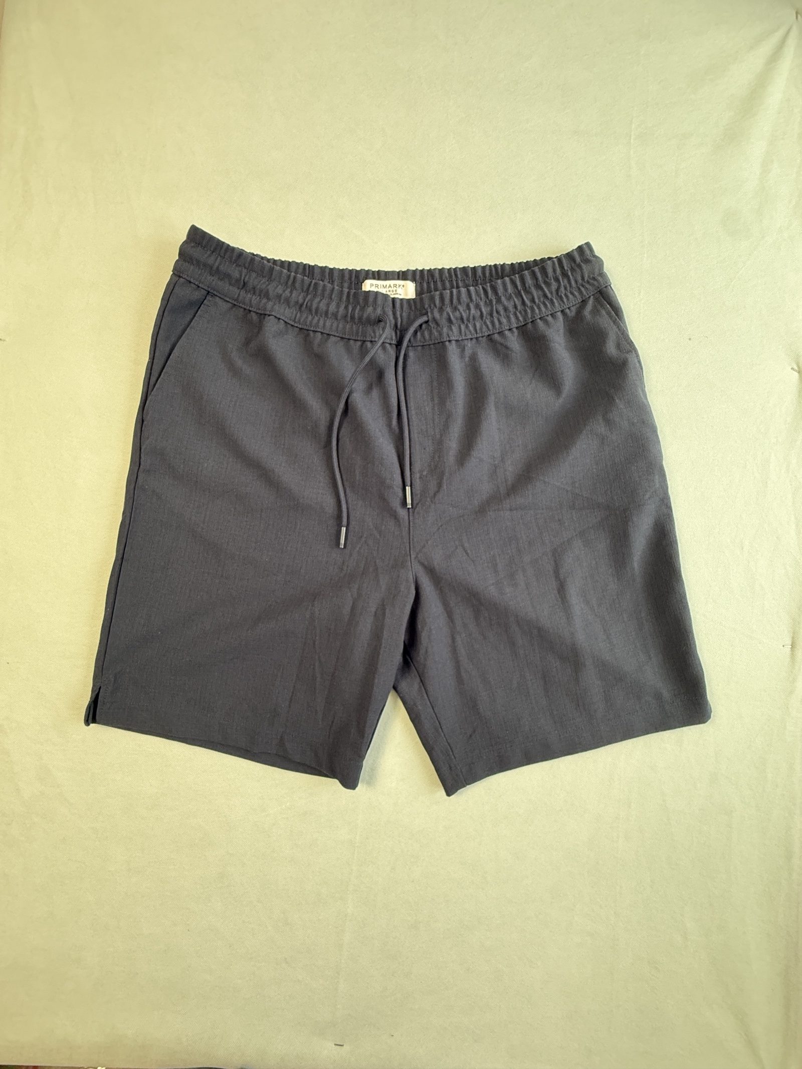 Primark Men’s XL Black Textured Stretch Drawstring Shorts Elastic Waist Pockets image 2
