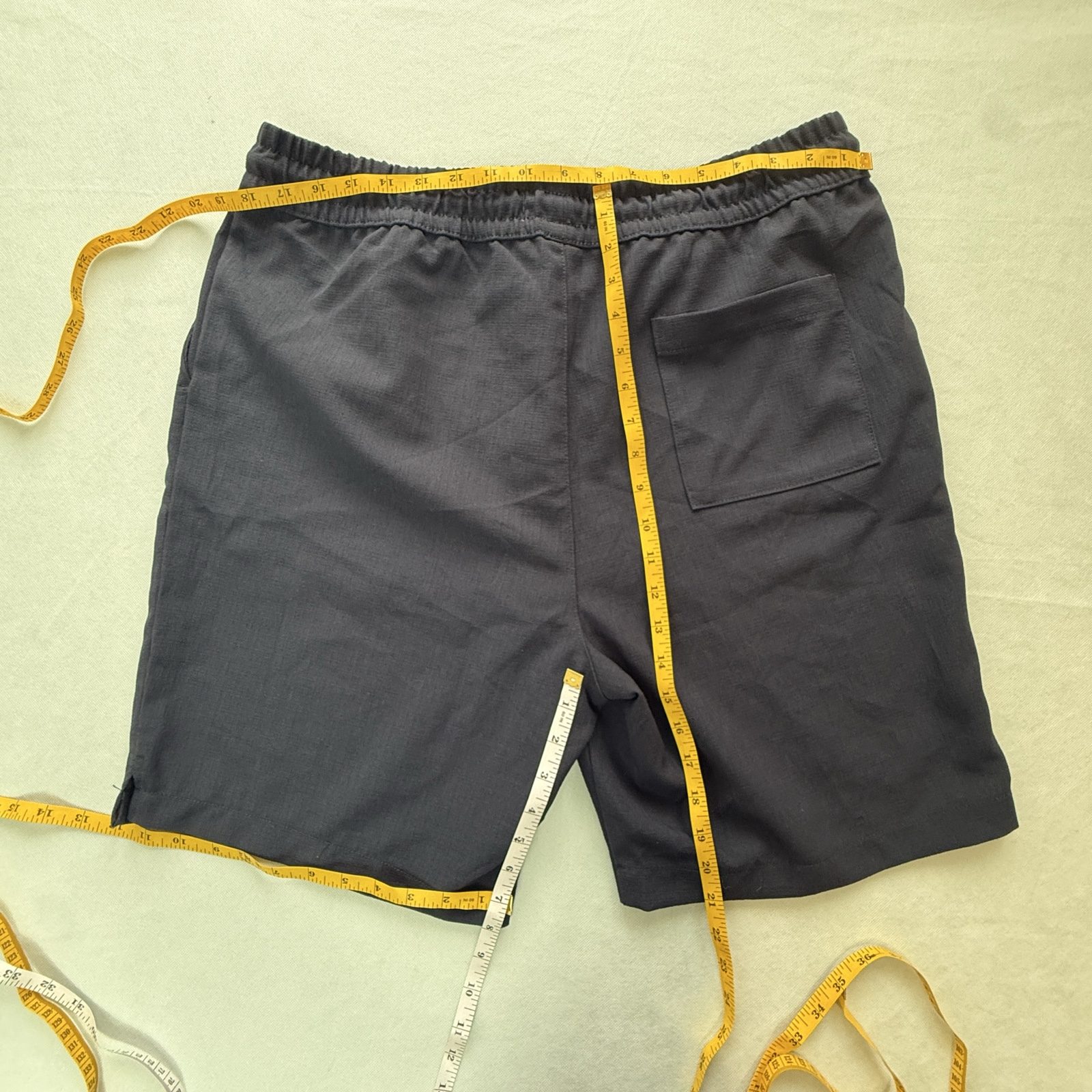 Primark Men’s XL Black Textured Stretch Drawstring Shorts Elastic Waist Pockets image 3