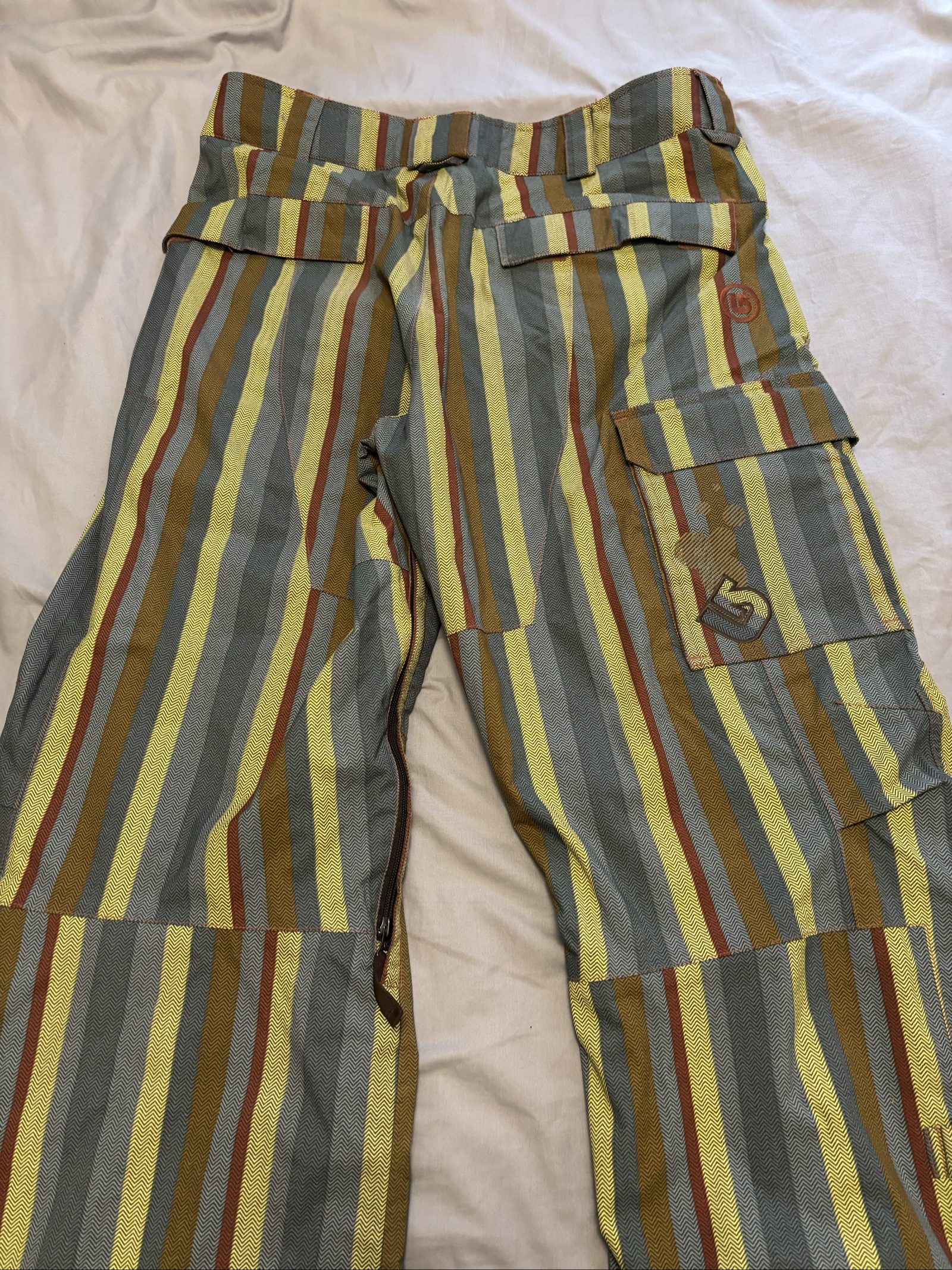 15 Degrees ski Striped Multi Cargo Trousers Large with Zippered Air Vents image 5
