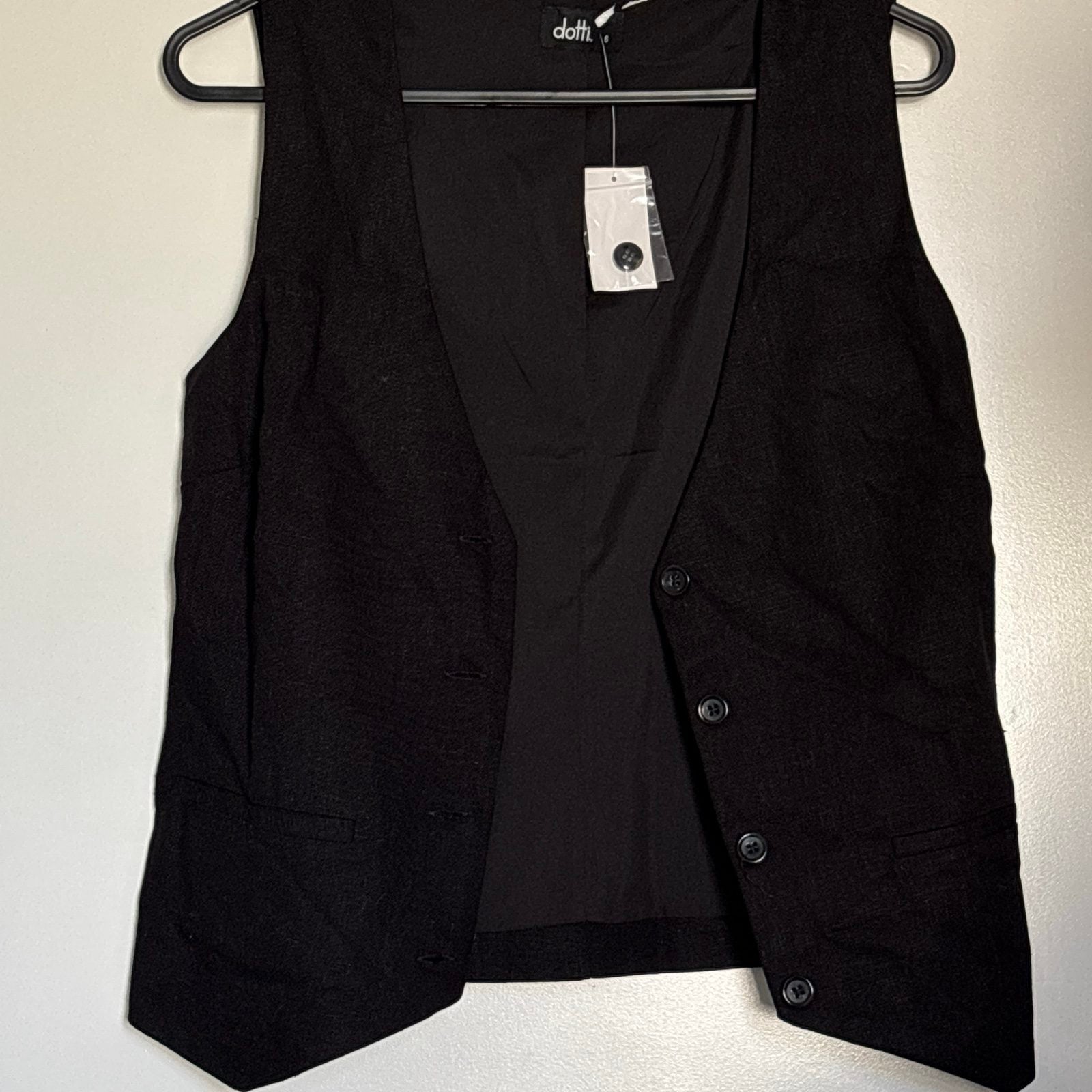 Dotti Women's Black Button-Up Vest Size 6 image 4