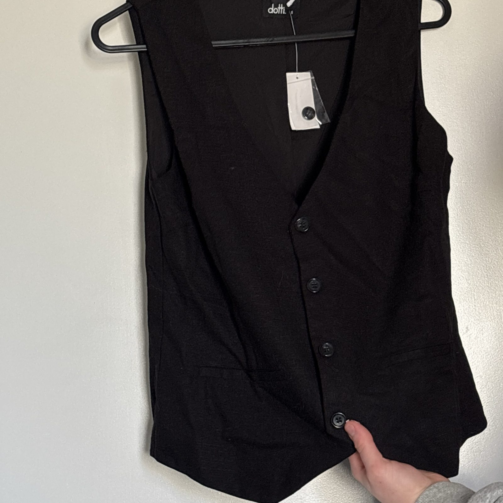 Dotti Women's Black Button-Up Vest Size 6 image 5