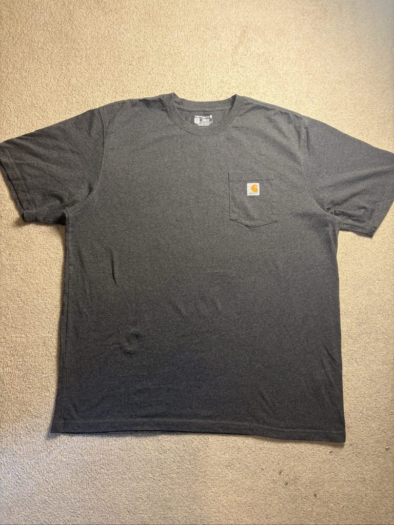 Carhartt Men's Grey Pocket T-Shirt 2XL Tall Loose Fit