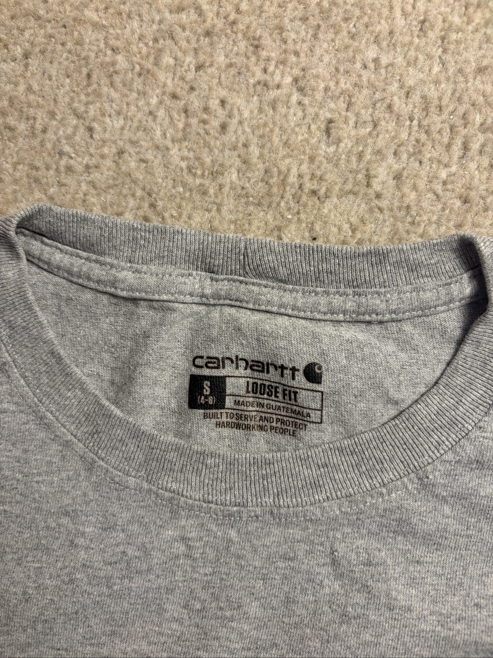 Carhartt Men's Grey Pocket Loose Fit Cotton Polyester T-Shirt Small image 3