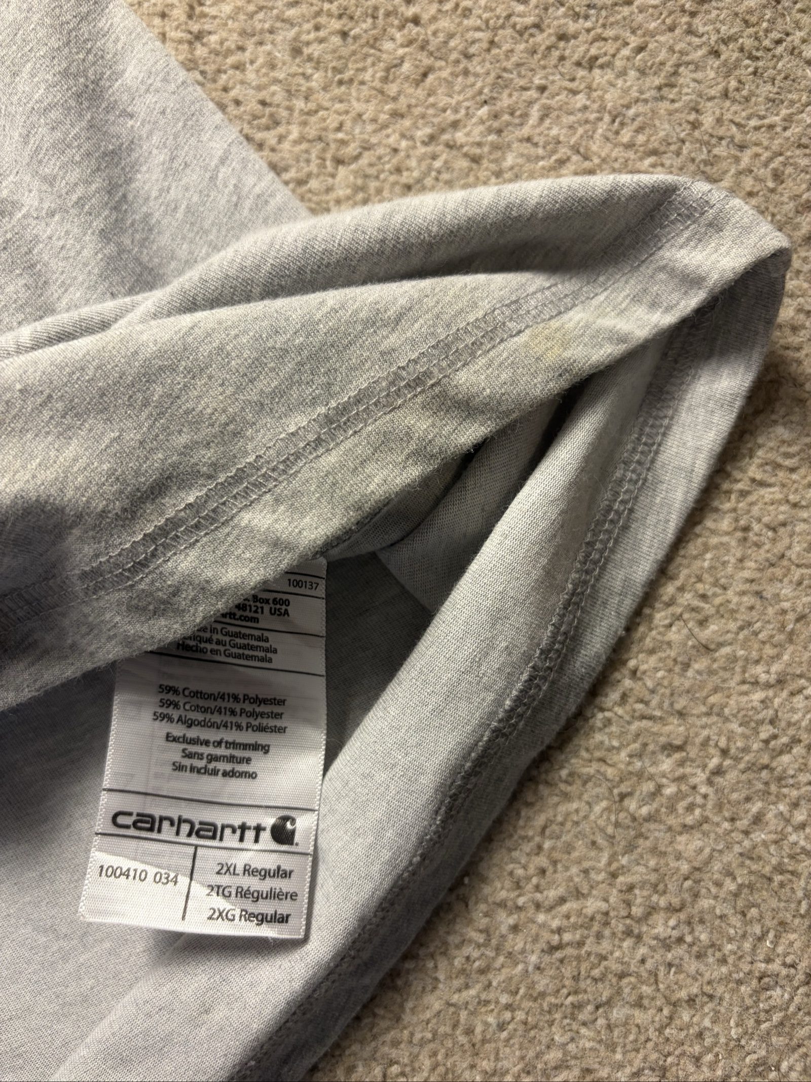 Carhartt Men's Grey Relaxed Fit Pocket T-Shirt 2XL image 6
