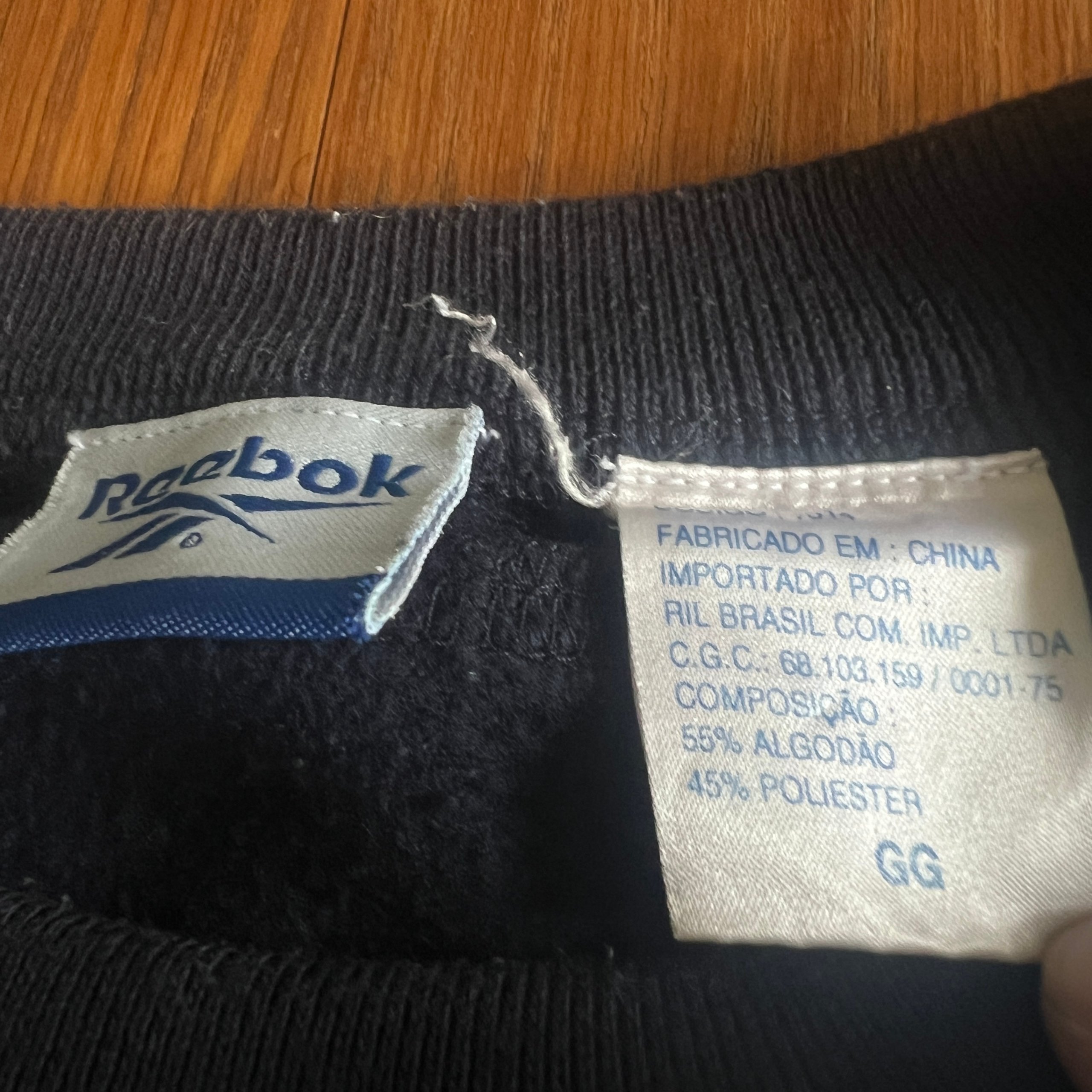 Vintage Reebok Crewneck Sweatshirt Embroidered Vector Logo - Dark Navy - Size Large image 4