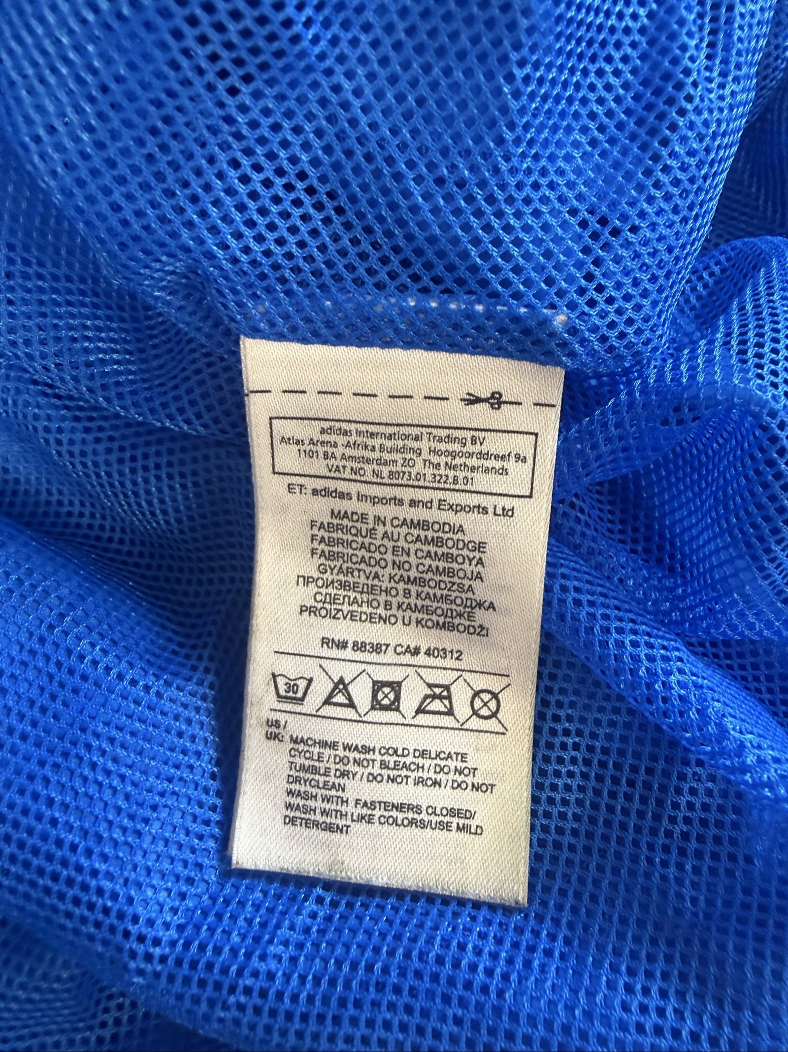 Adidas Men’s Hooded Windbreaker Jacket Medium Blue White 3 Stripe image 5