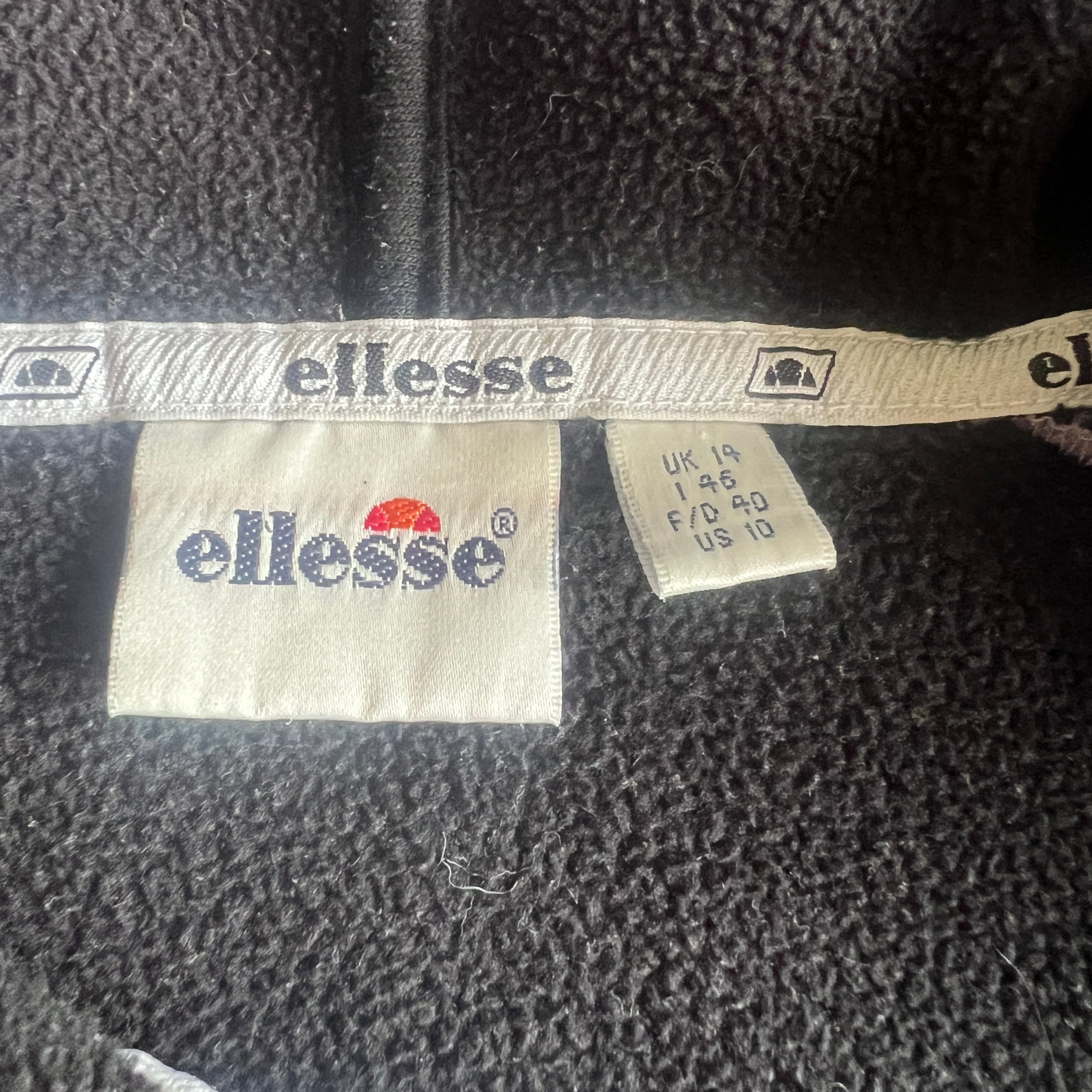 Vintage Ellesse Fleece Hoodie Asymmetric Half Zip Pullover - Lilac / Purple - Women's UK 14 image 3
