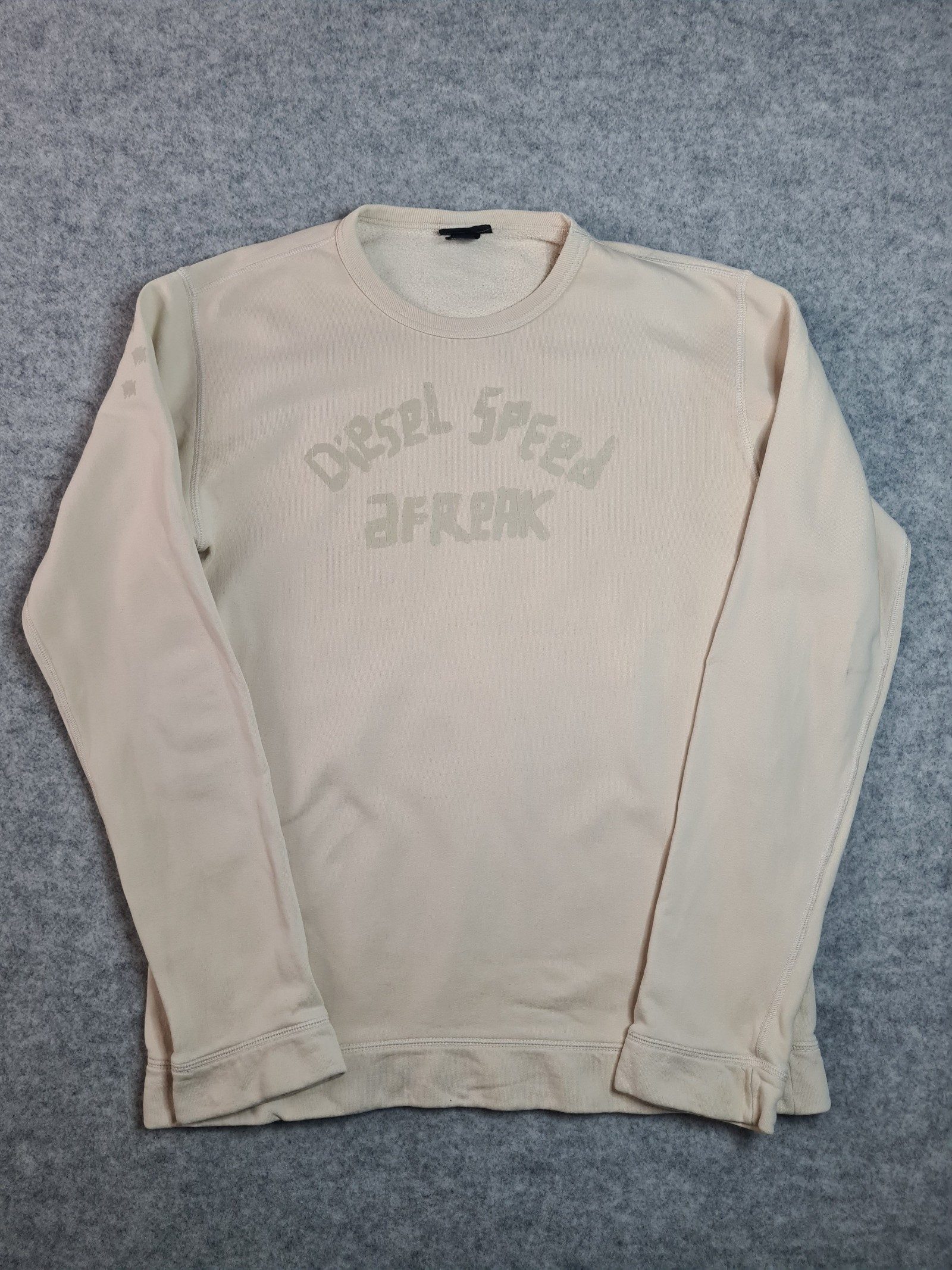 Diesel Beige Sweatshirt Diesel Speed AFREAK Print Size L 1102