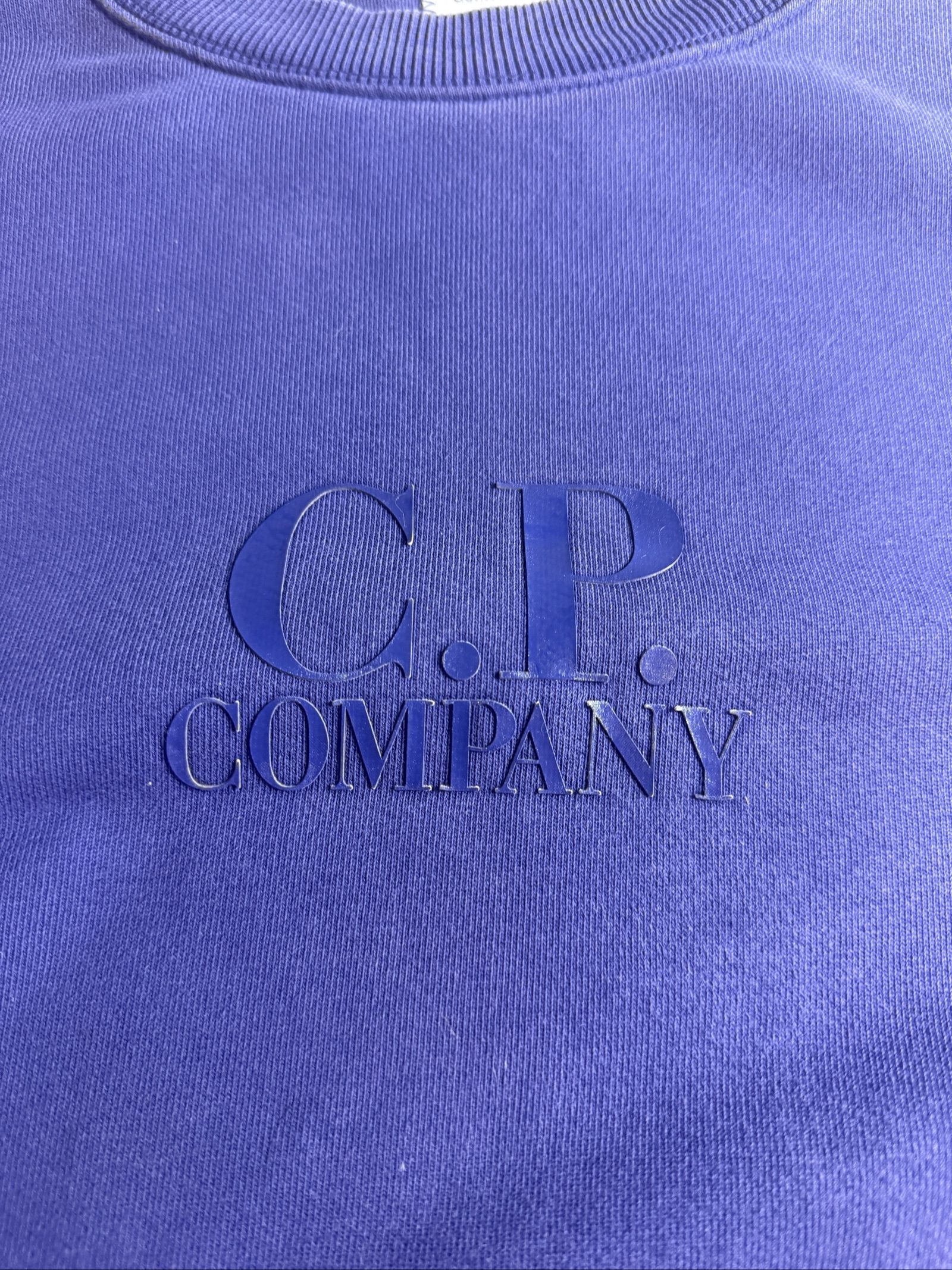 C.P. Company Men’s Crewneck Sweatshirt 100% Cotton Purple Embossed Logo image 2
