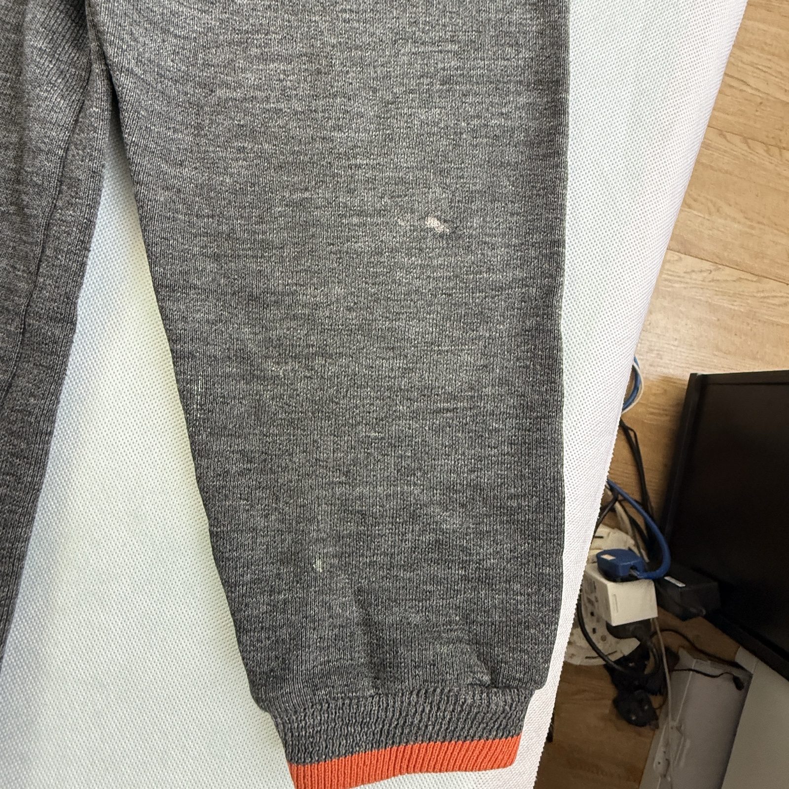 Misty Grey & Orange Knit Jumper Medium Acrylic & Cotton Made in England image 10