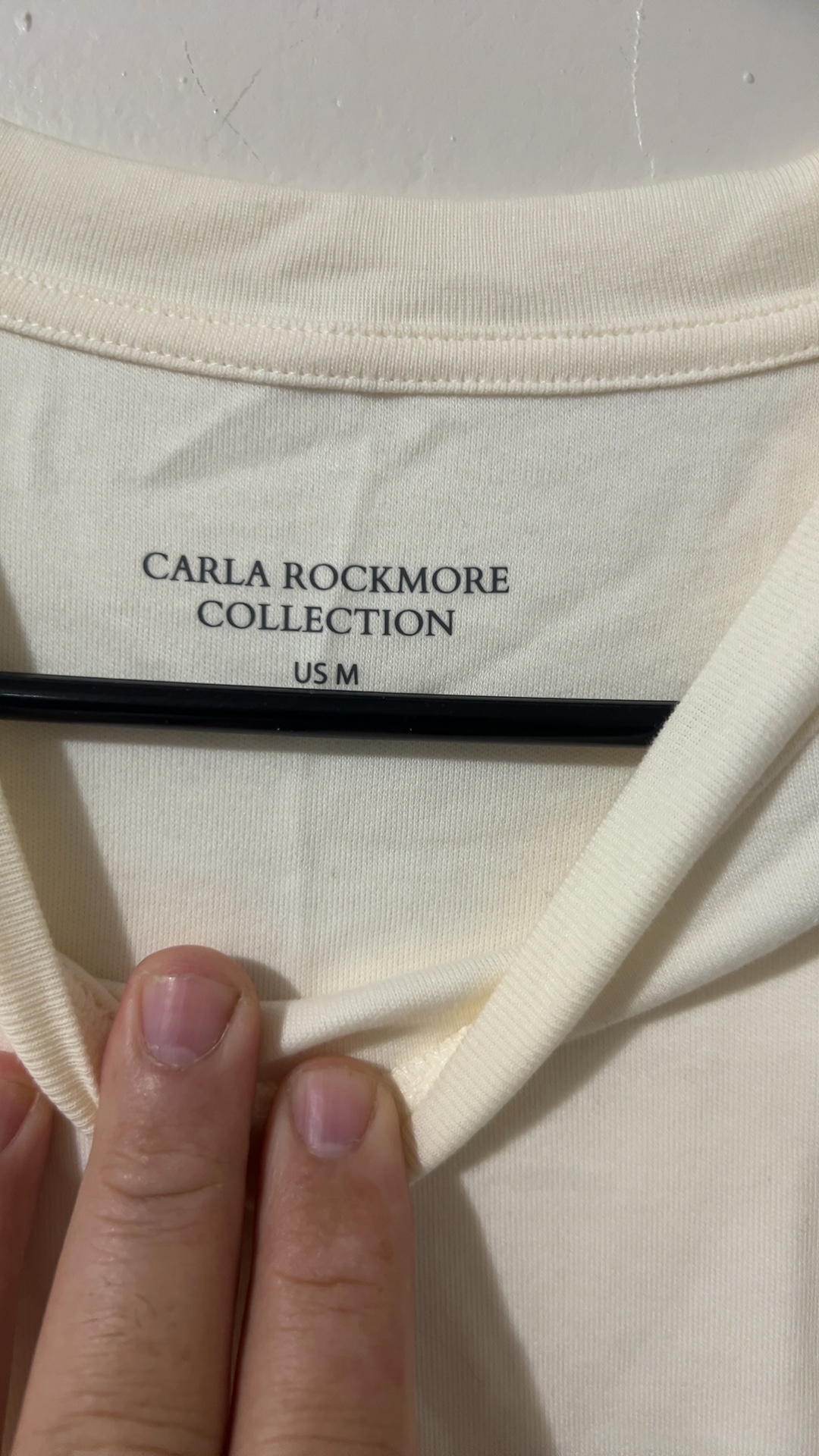 Carla Rockmore Collection Women's Cream Short Sleeve Top Medium image 3