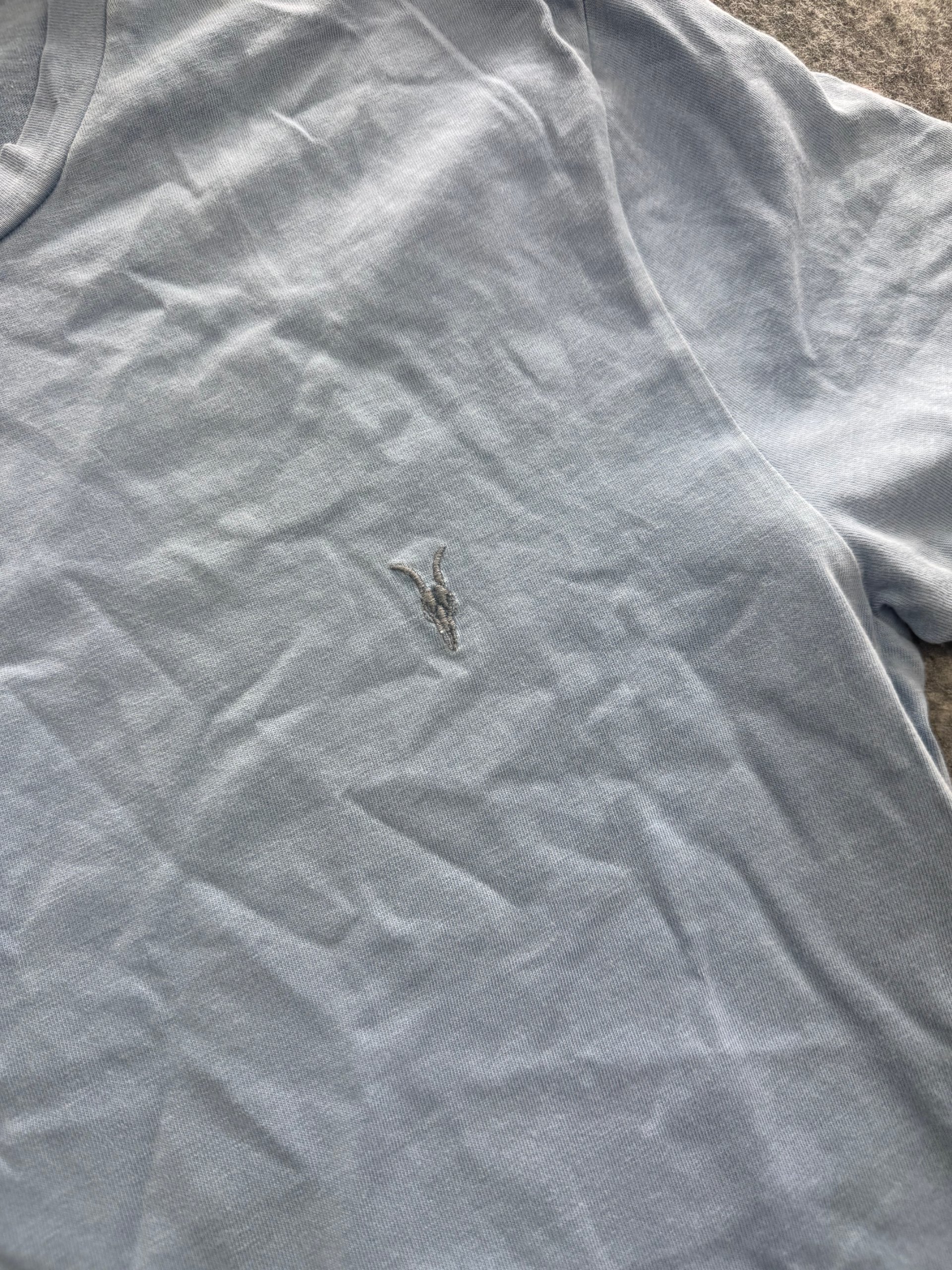 AllSaints Pale Blue Crew Neck Logo T-Shirt Men’s xs image 3