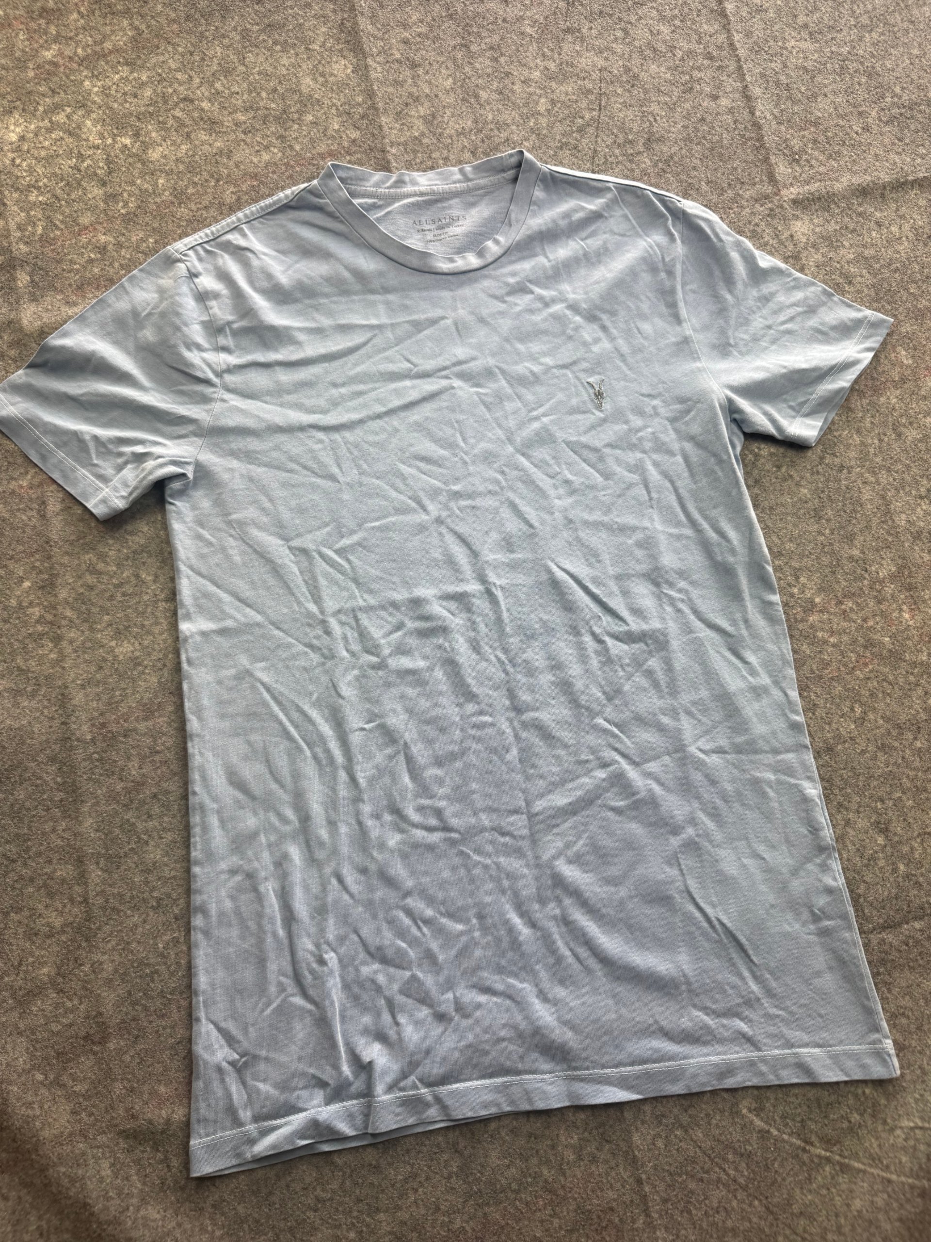 AllSaints Pale Blue Crew Neck Logo T-Shirt Men’s xs image 4