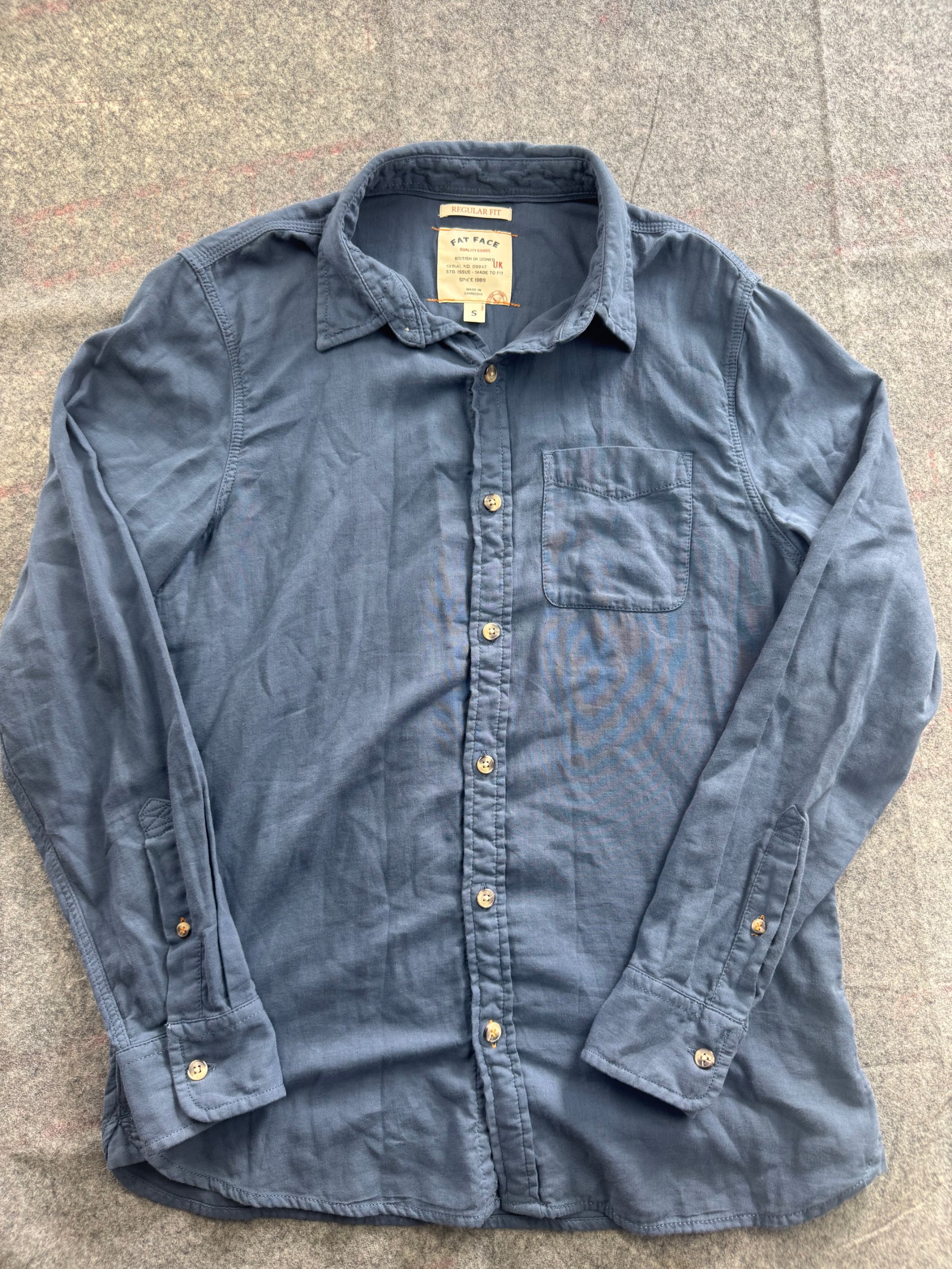 FatFace Blue Cotton Shirt Men’s Small Regular Fit