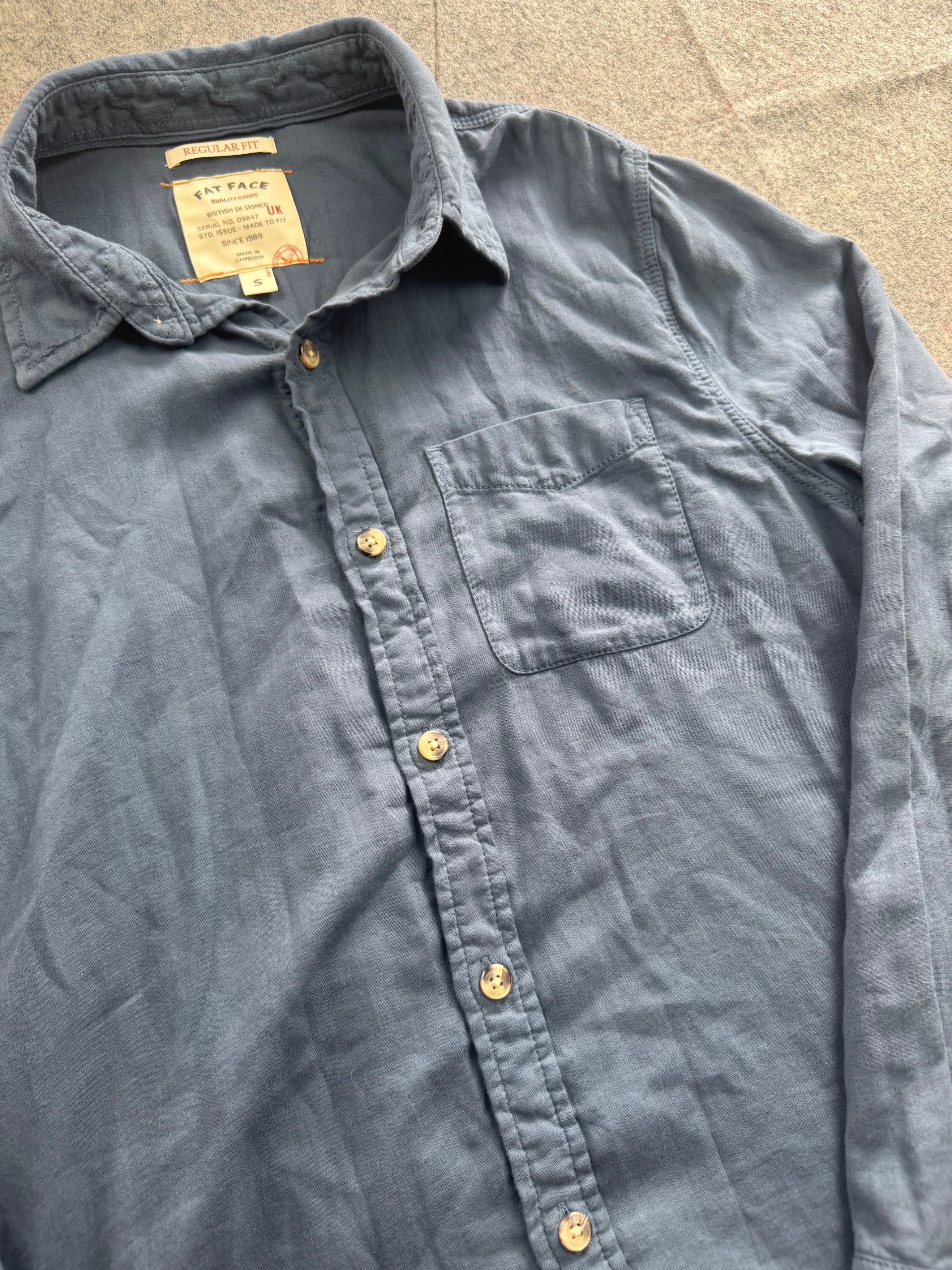 FatFace Blue Cotton Shirt Men’s Small Regular Fit image 2