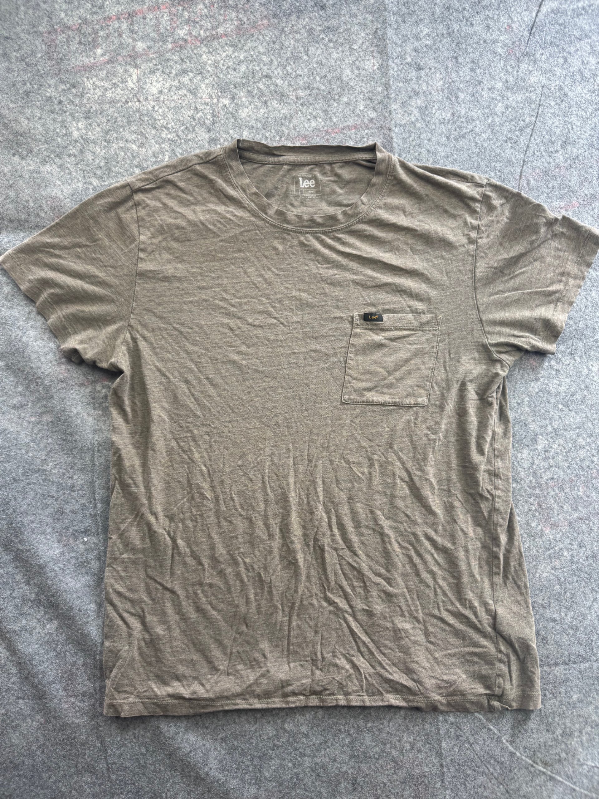 Lee Khaki Green Pocket T-Shirt Large Slim Fit