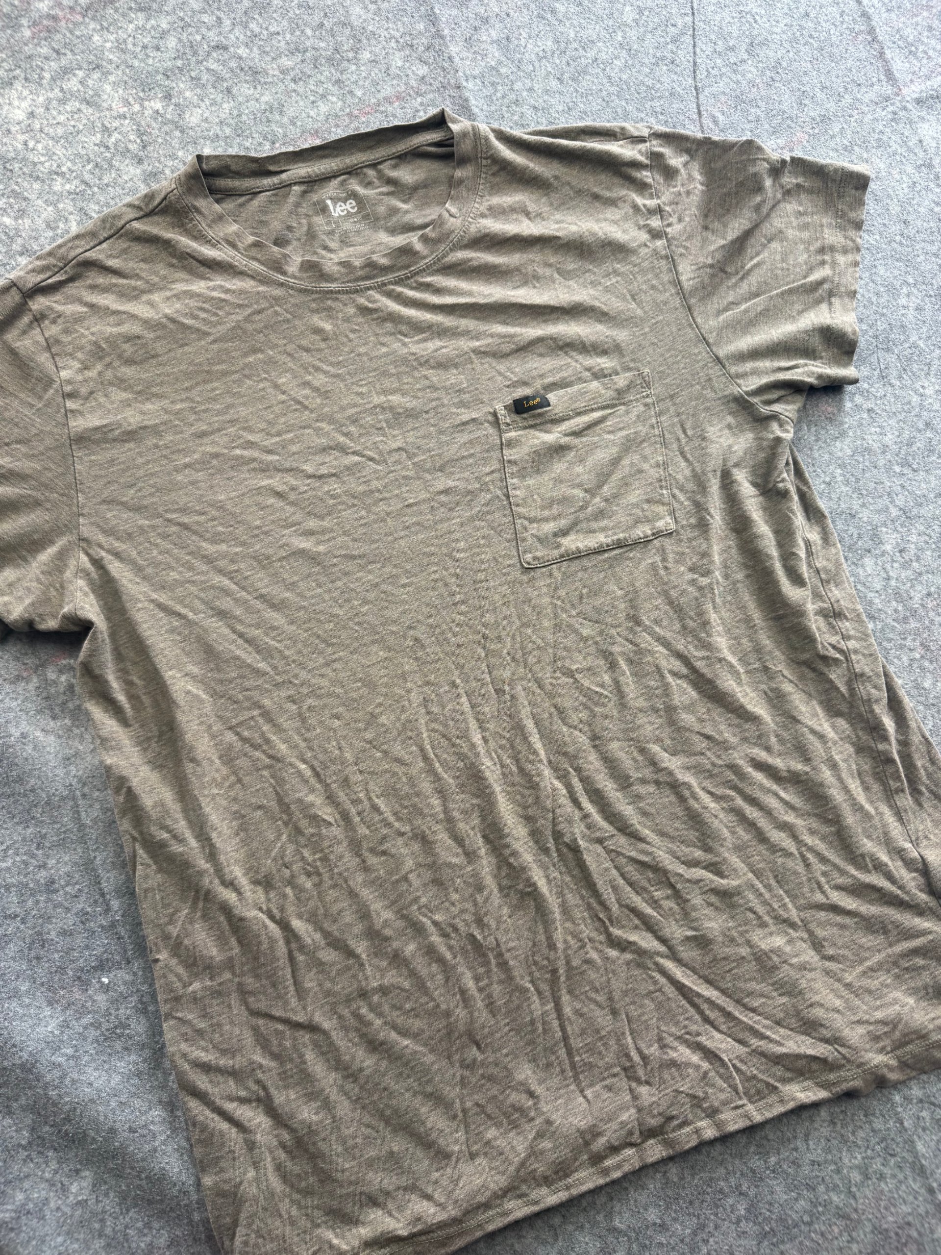Lee Khaki Green Pocket T-Shirt Large Slim Fit image 2