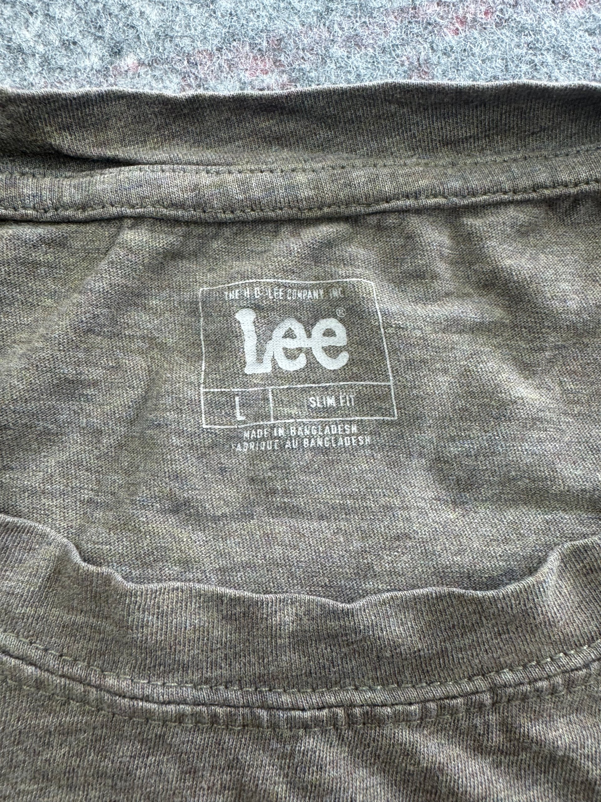 Lee Khaki Green Pocket T-Shirt Large Slim Fit image 3