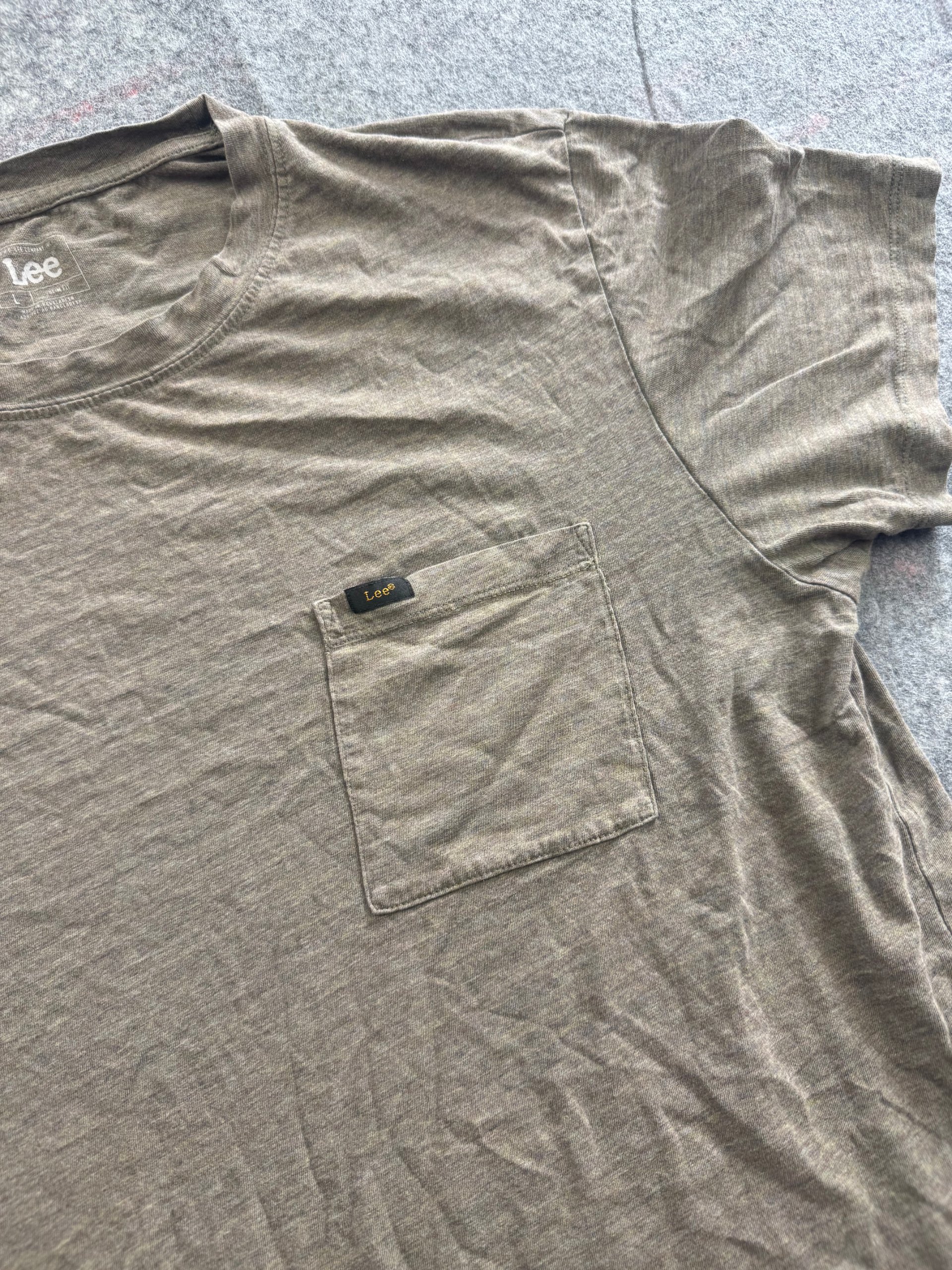 Lee Khaki Green Pocket T-Shirt Large Slim Fit image 4