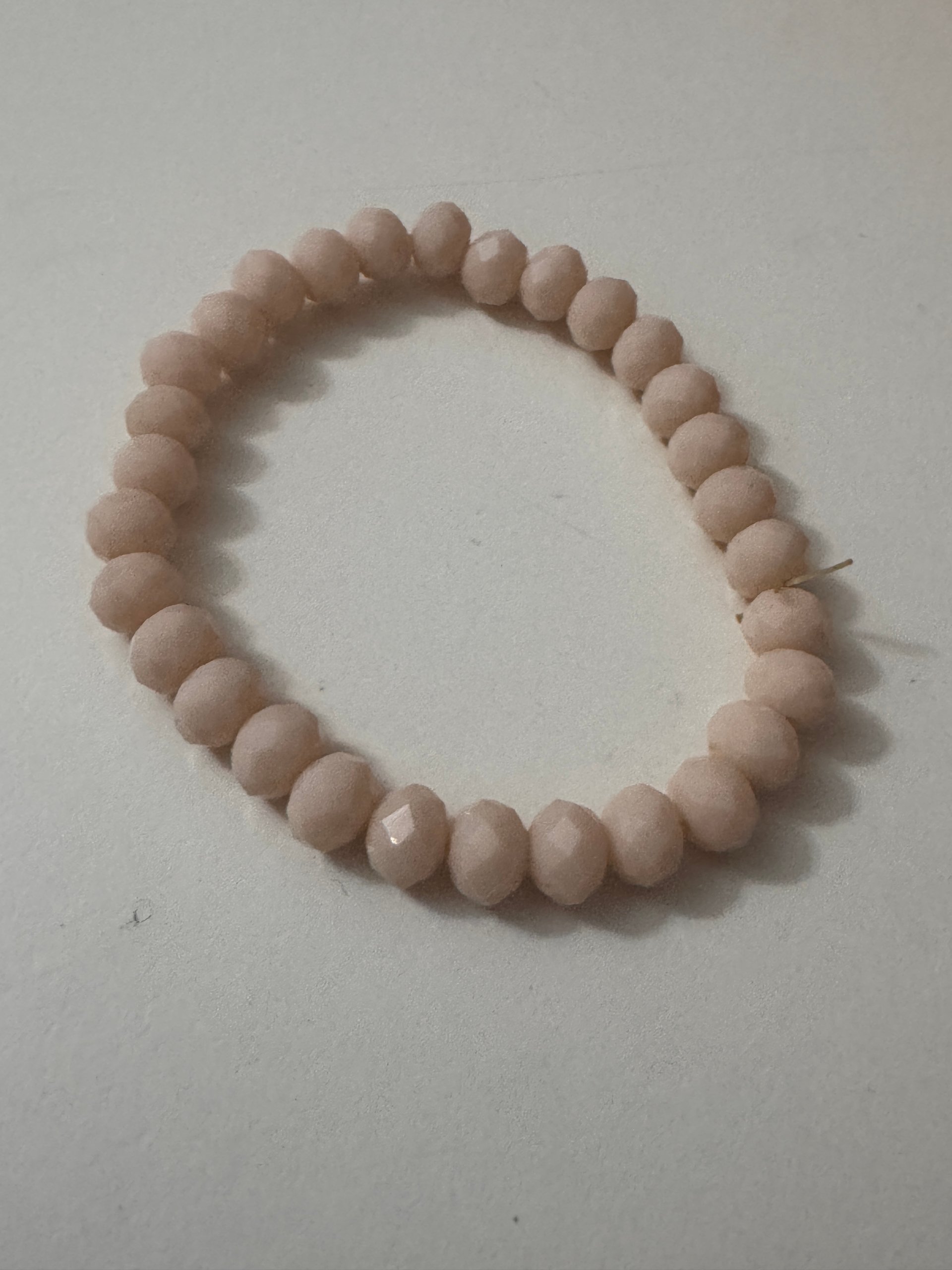 Beige Faceted Beaded Stretch Bracelet Jewel-Ja-8