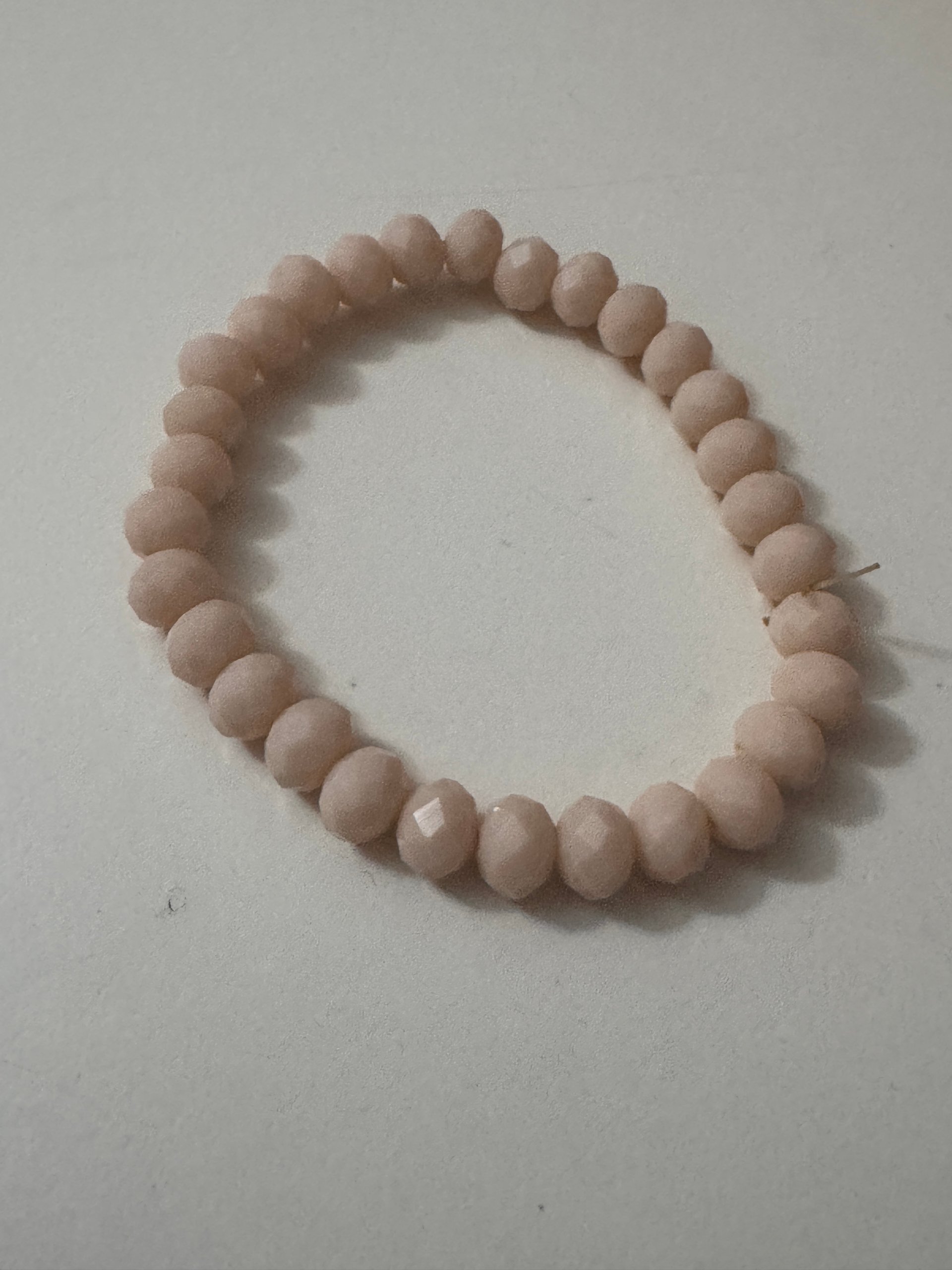 Beige Faceted Beaded Stretch Bracelet Jewel-Ja-8 image 2