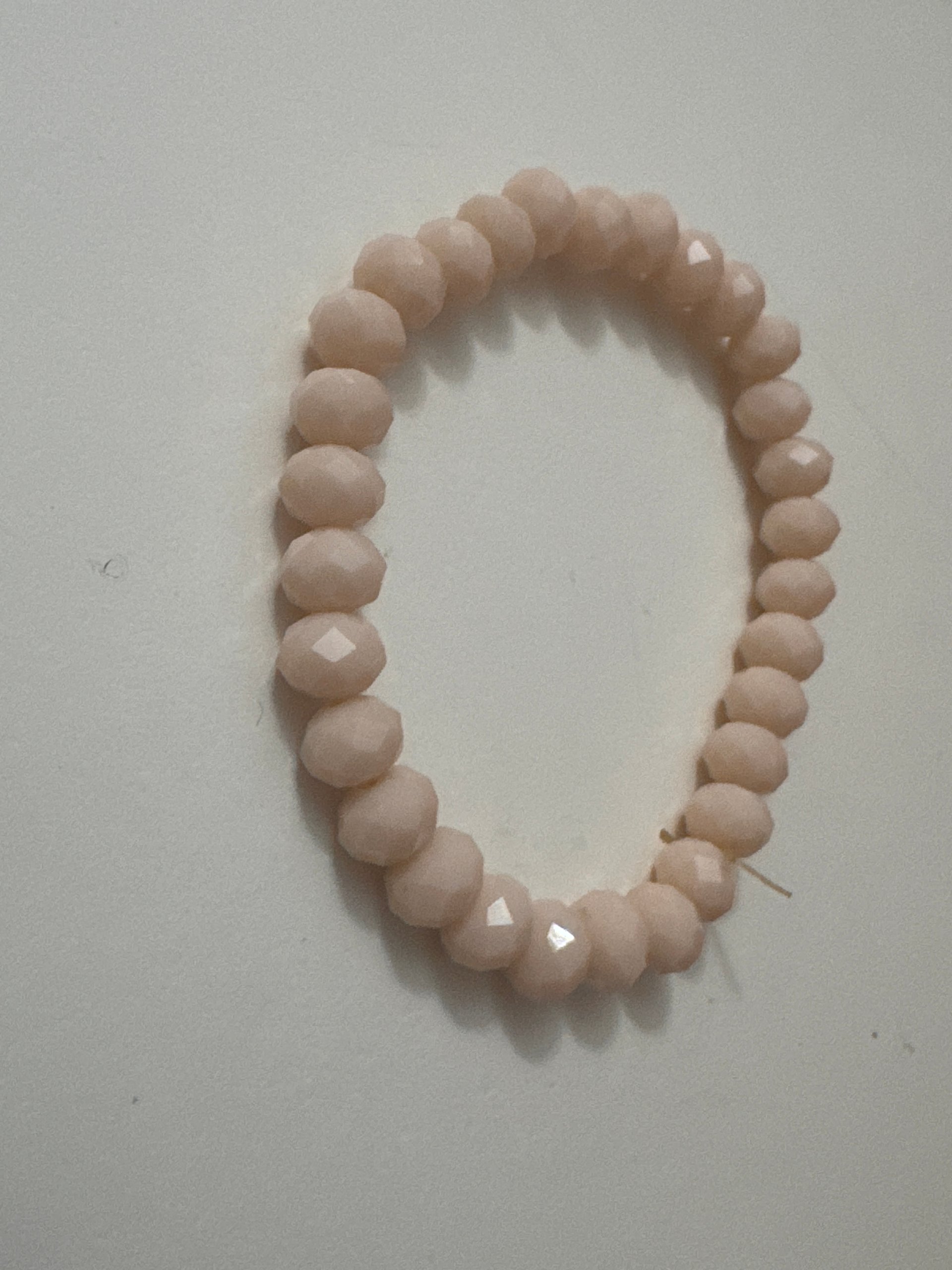 Beige Faceted Beaded Stretch Bracelet Jewel-Ja-8 image 3