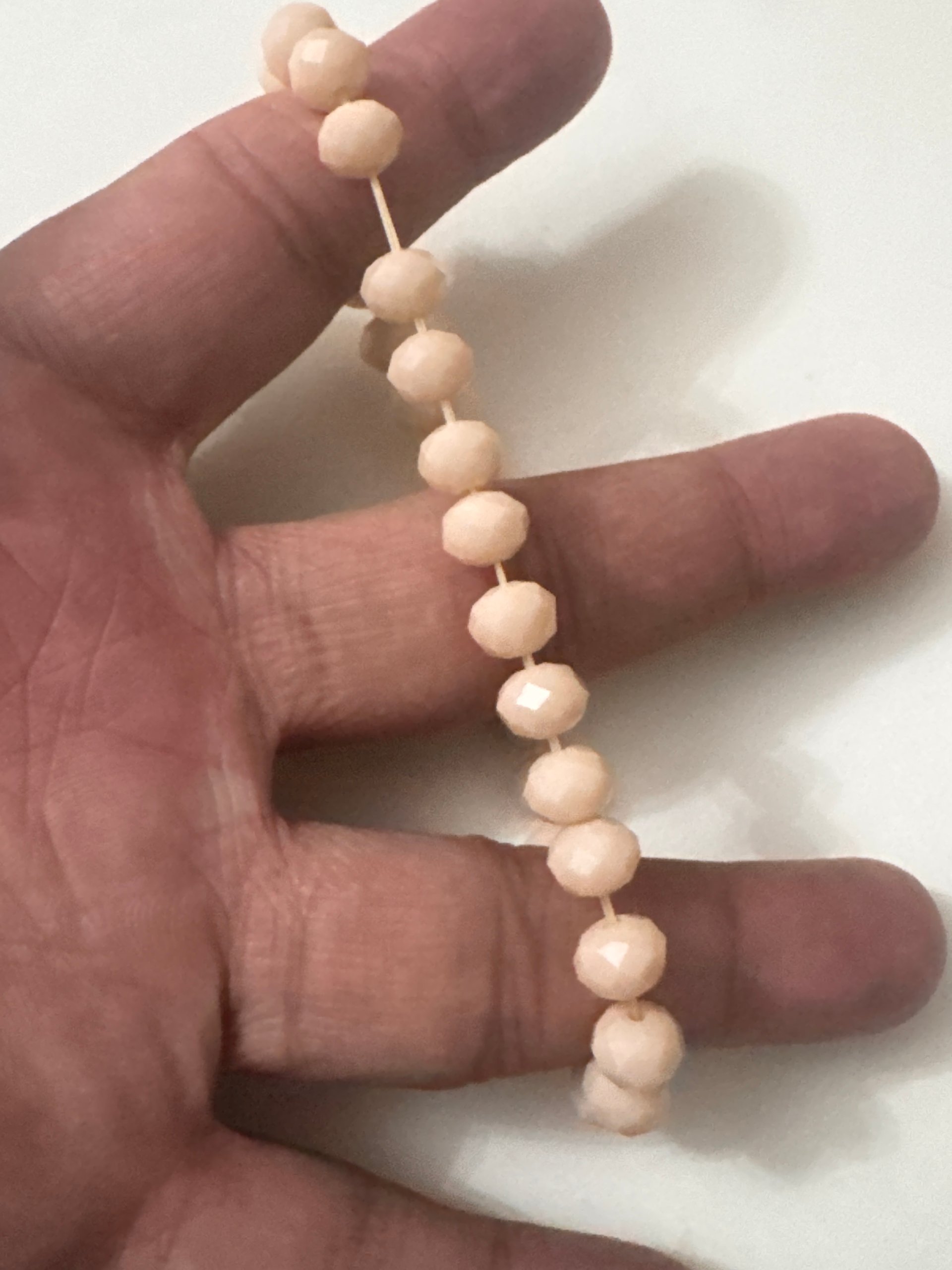 Beige Faceted Beaded Stretch Bracelet Jewel-Ja-8 image 4