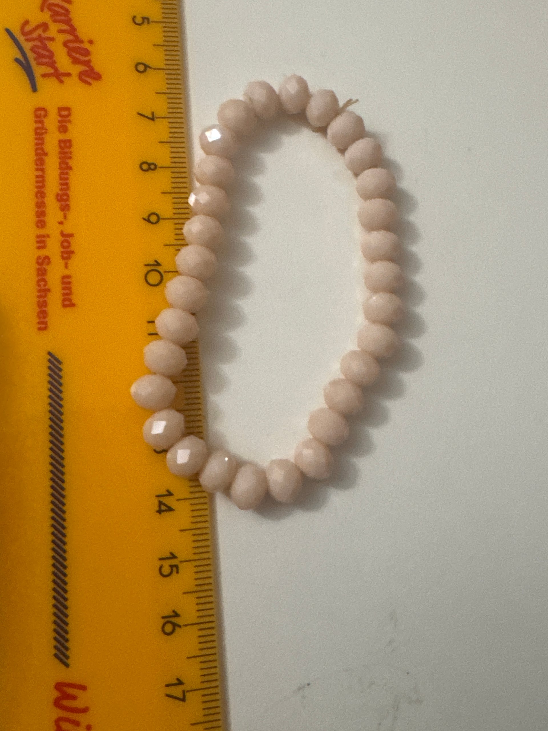 Beige Faceted Beaded Stretch Bracelet Jewel-Ja-8 image 6