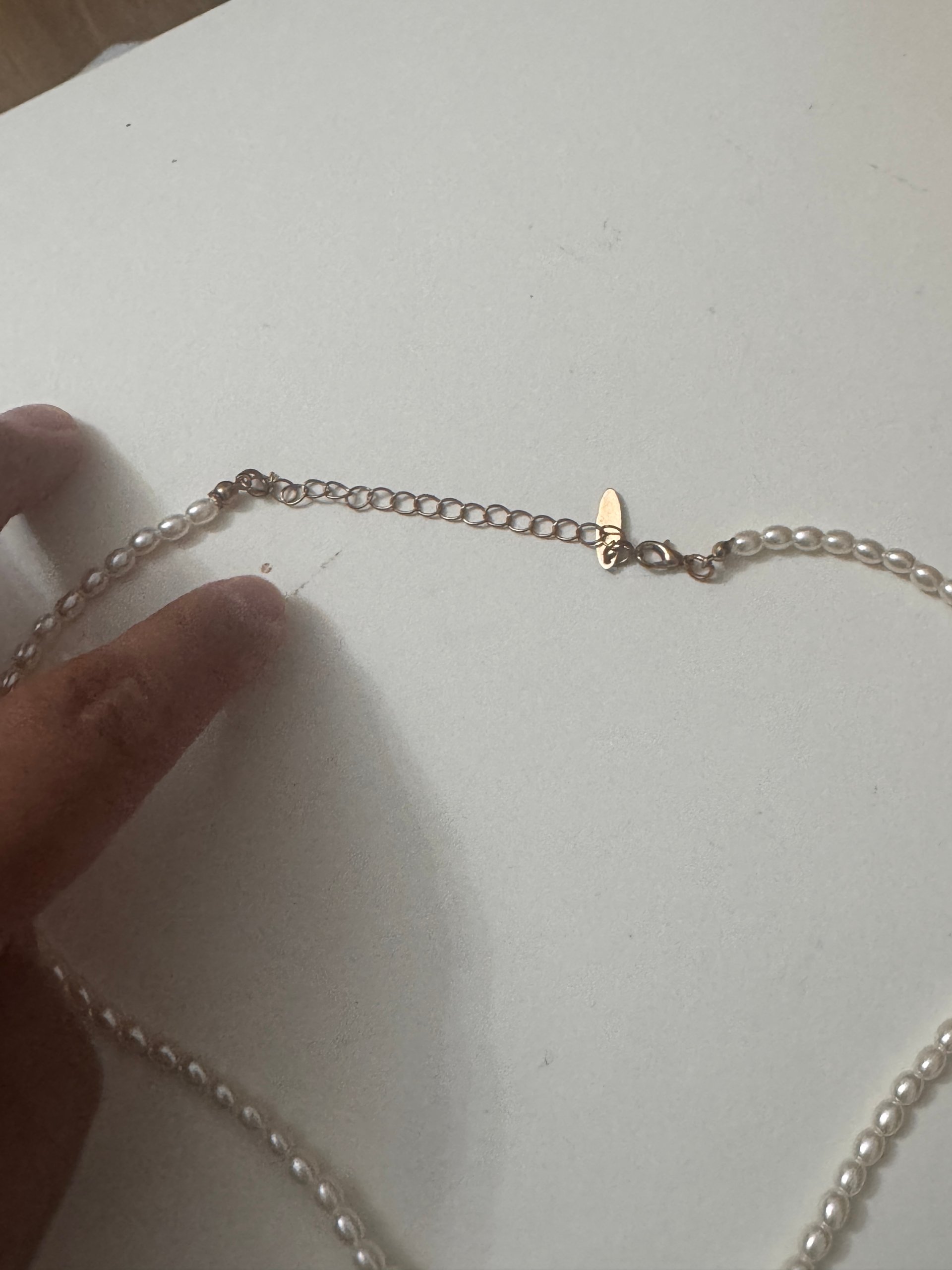 Pearl Bead Necklace White Adjustable Chain Unisex Jewel-Ja-8 image 5
