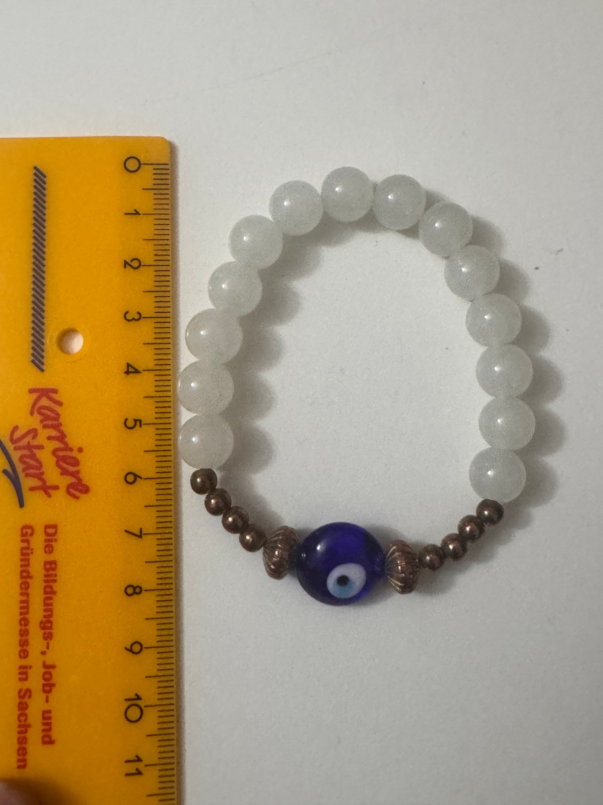 White & Blue Evil Eye Beaded Bracelet Unisex Jewel-Ja-8 image 6