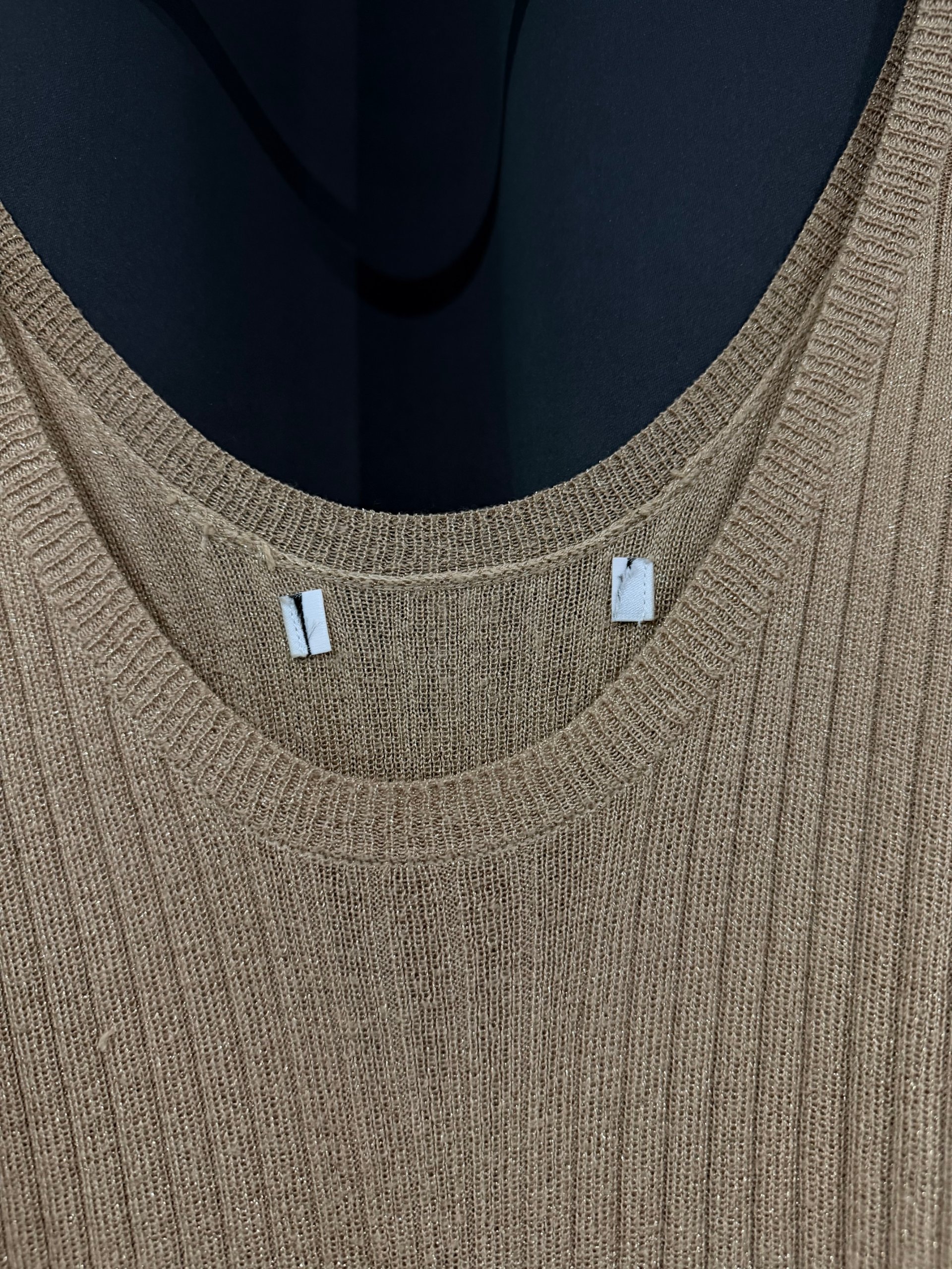 Unbranded Beige Ribbed Knit Tank Top One Size image 2