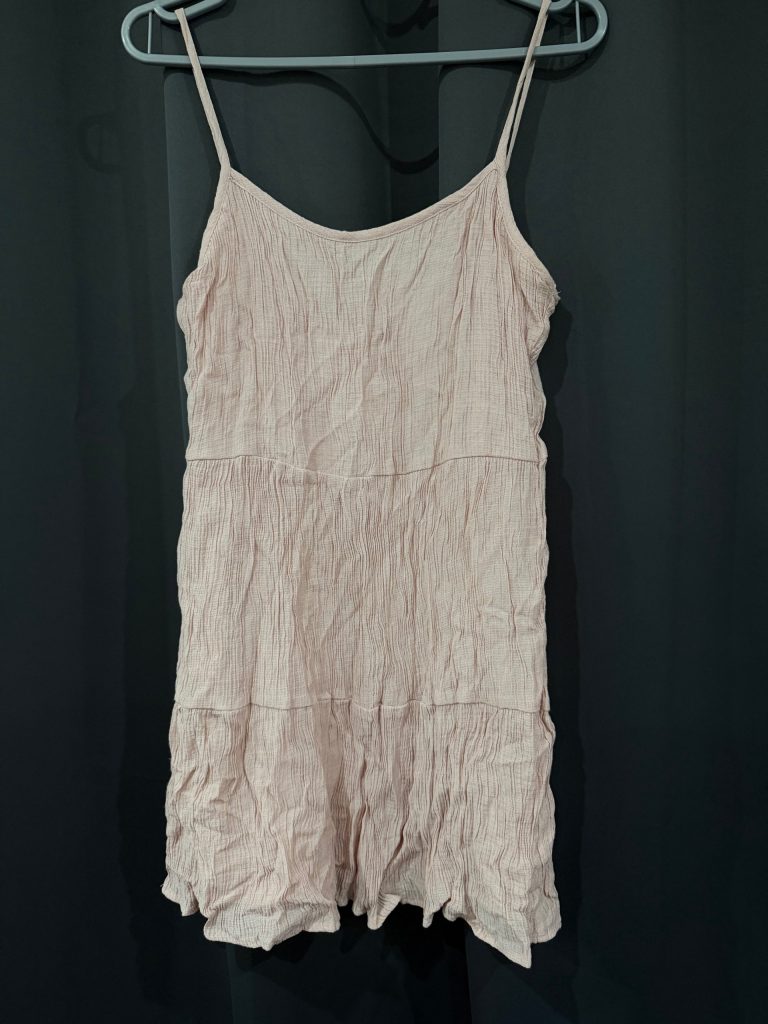 H&M Pink Crinkled Strappy Dress UK 10