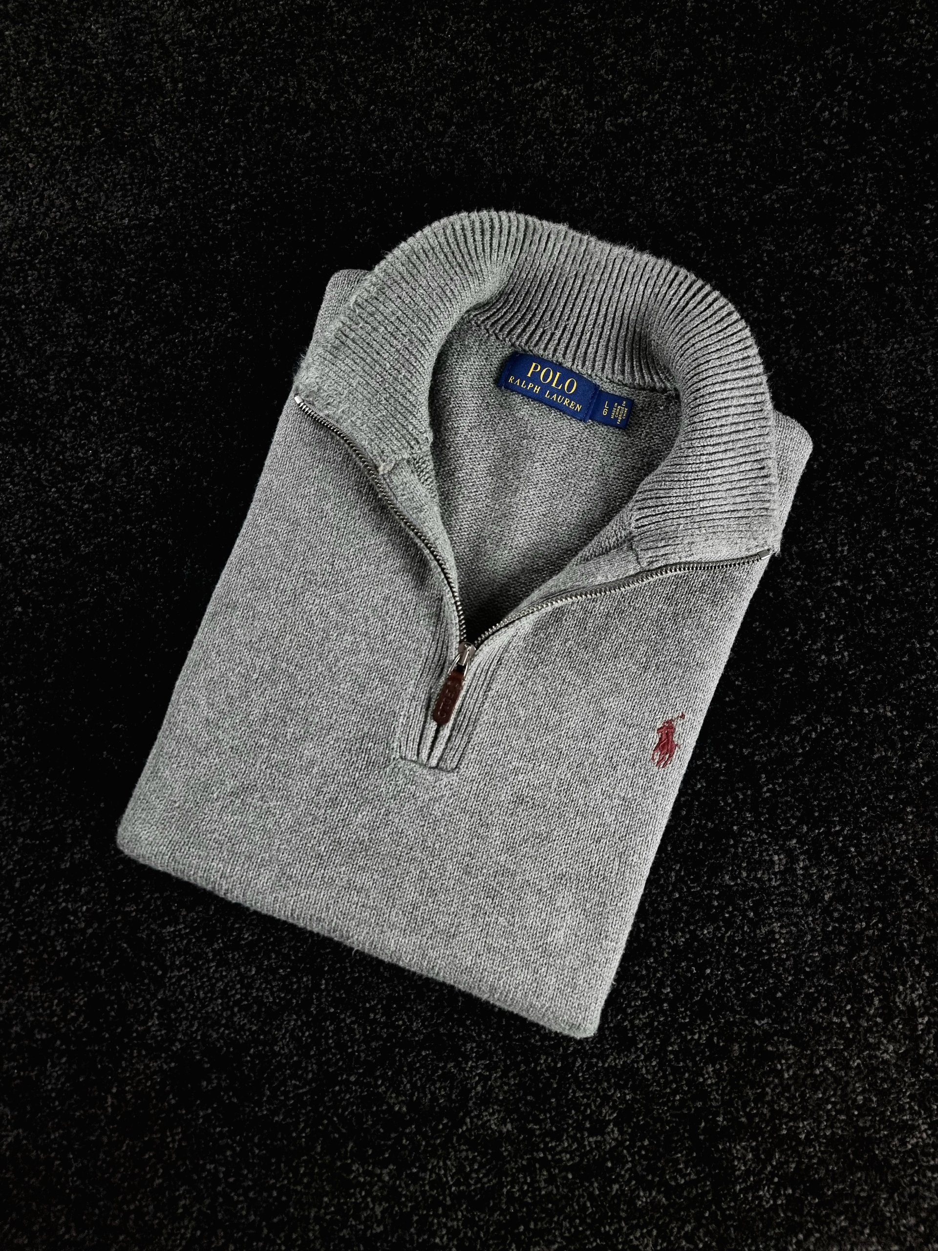 Sweater Half Zip Polo Ralph Lauren Men's L Grey