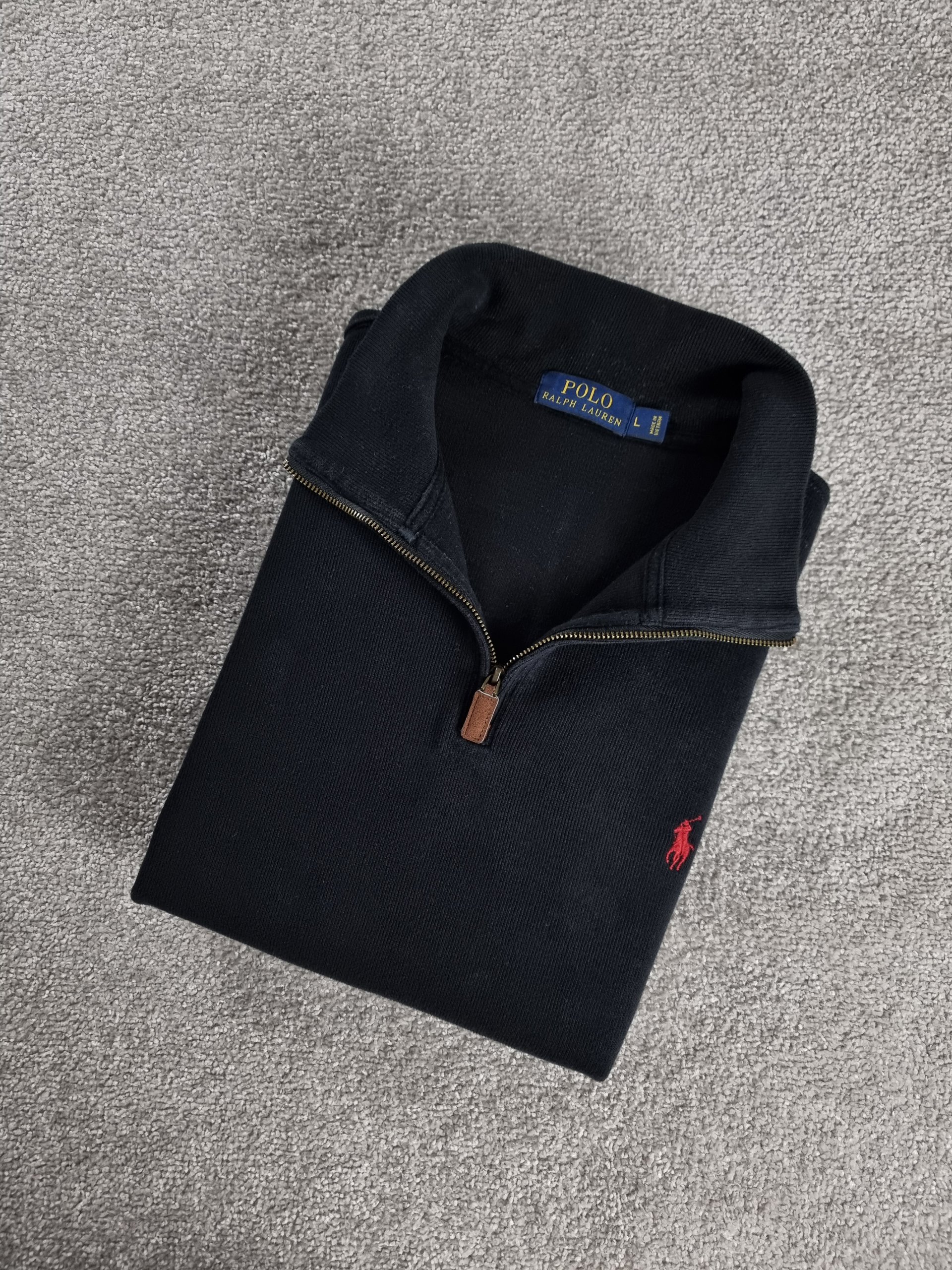 Sweater Half Zip Polo Ralph Lauren Men's L Black